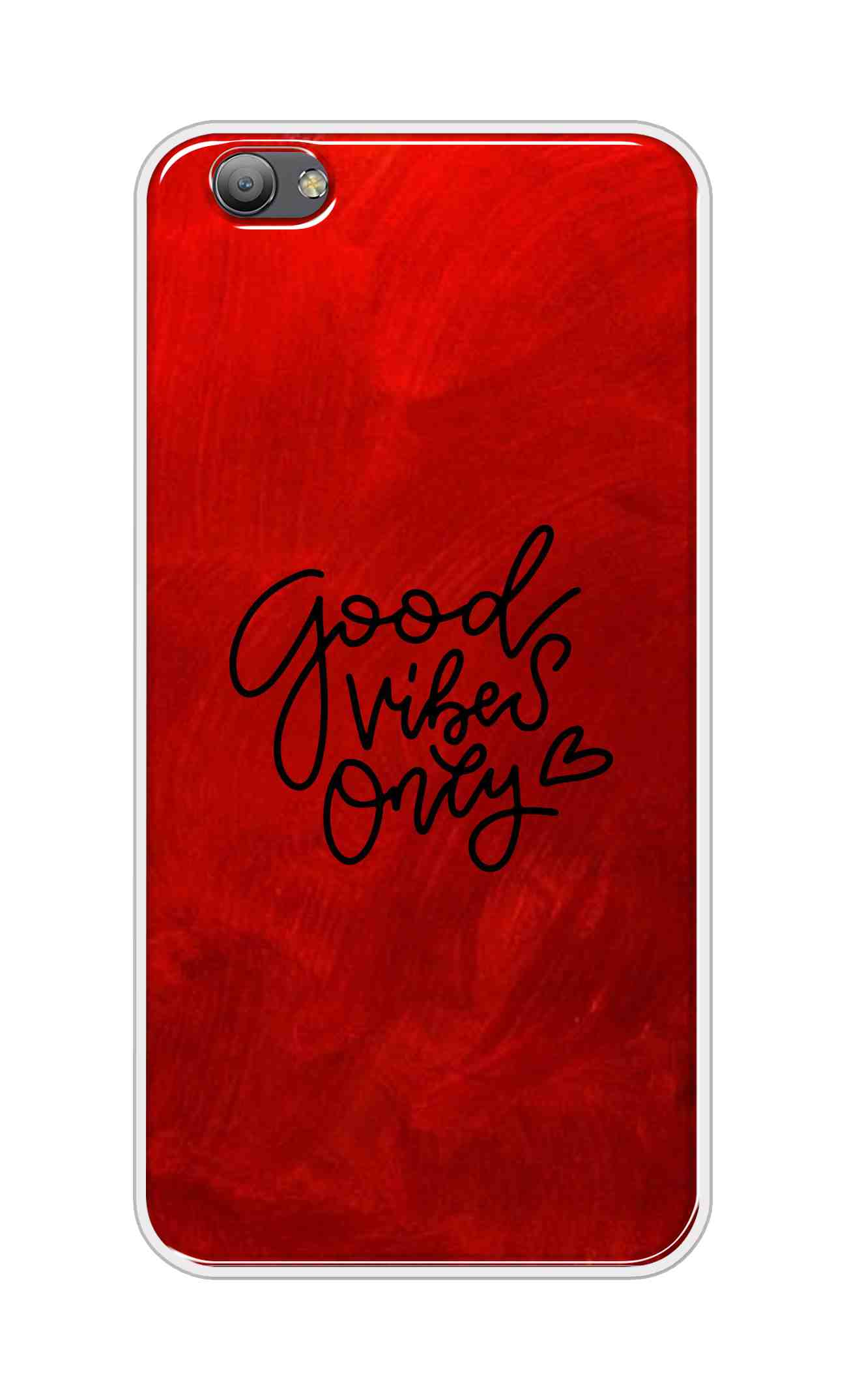 Coberta Back Cover For Vivo V5 Back Cover Stylish Case - Good Vibes Only in Red Design D16507