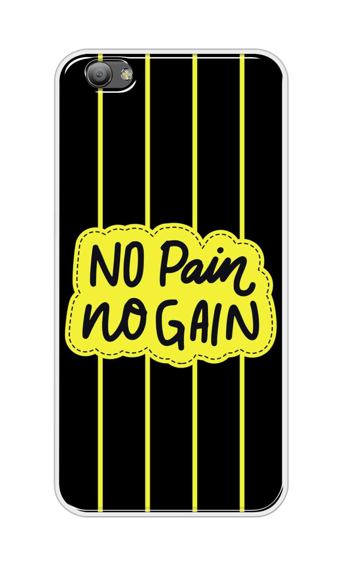 Coberta Back Cover For Vivo V5 Back Cover Stylish Case - No Pain No Gain in Yellow Design D16508