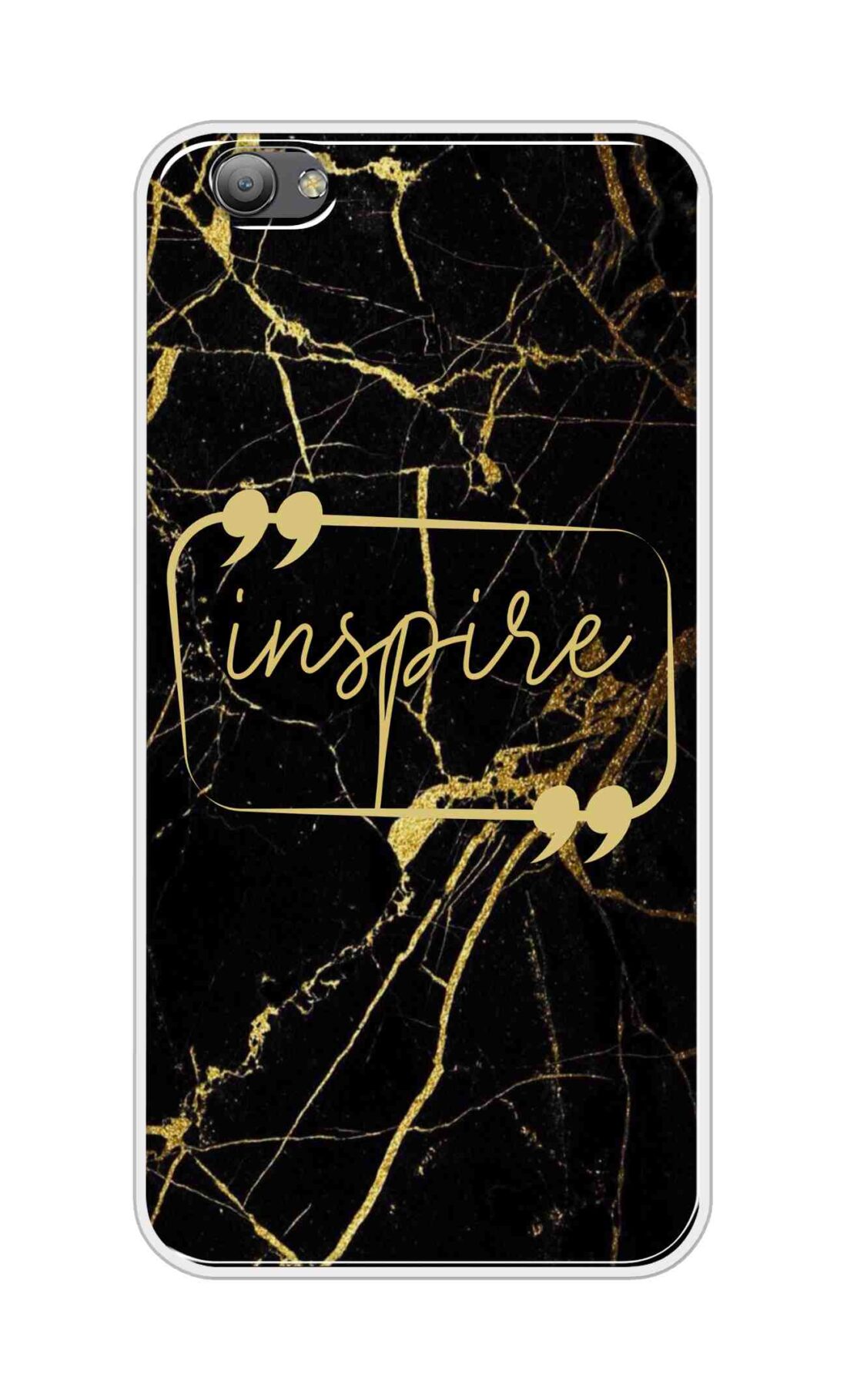 Coberta Back Cover For Vivo V5 Back Cover Stylish Case - Inspire in Golden Marble Design D16509