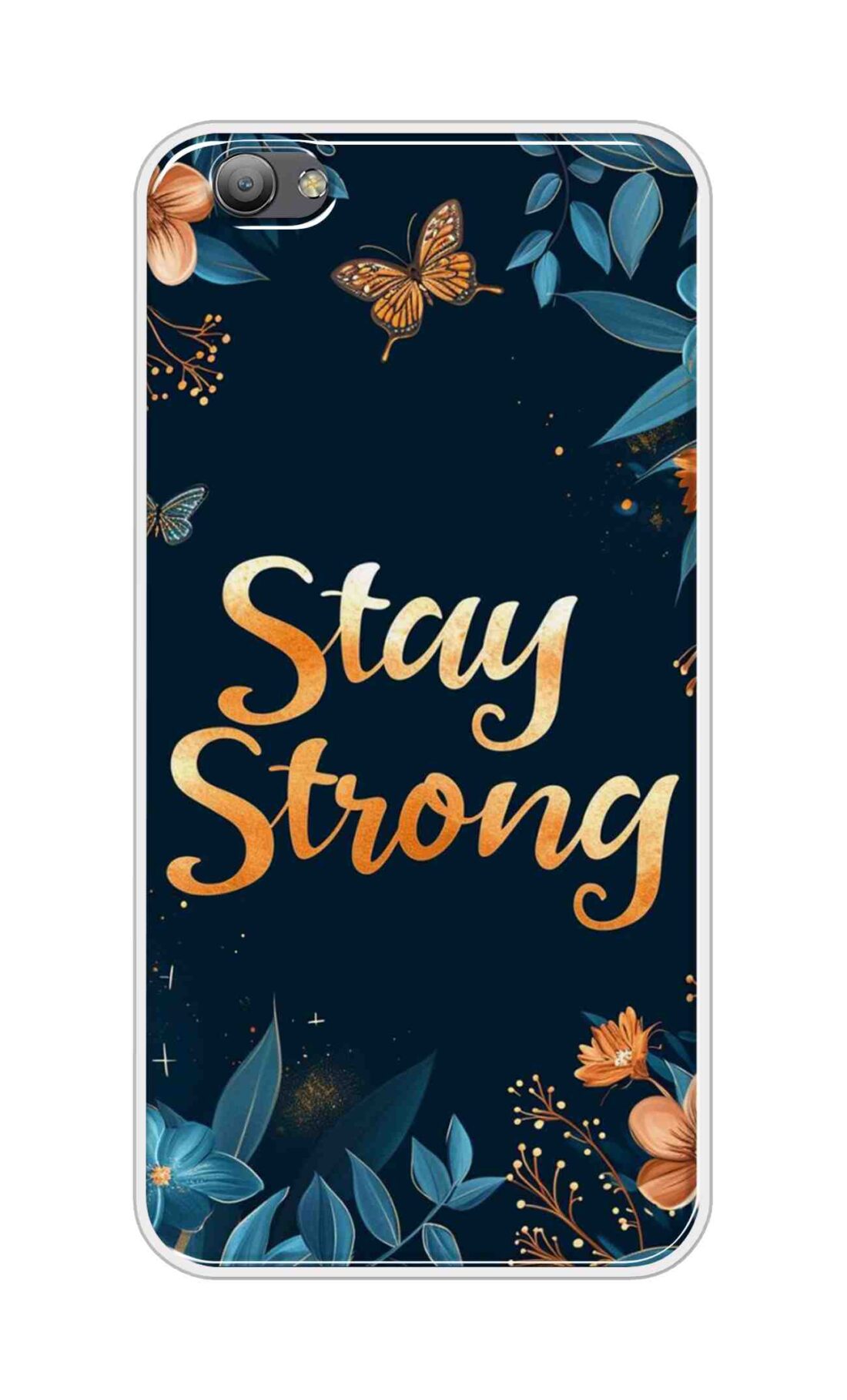 Coberta Back Cover For Vivo V5 Back Cover Stylish Case - Stay Strong with Flowers Design D16514