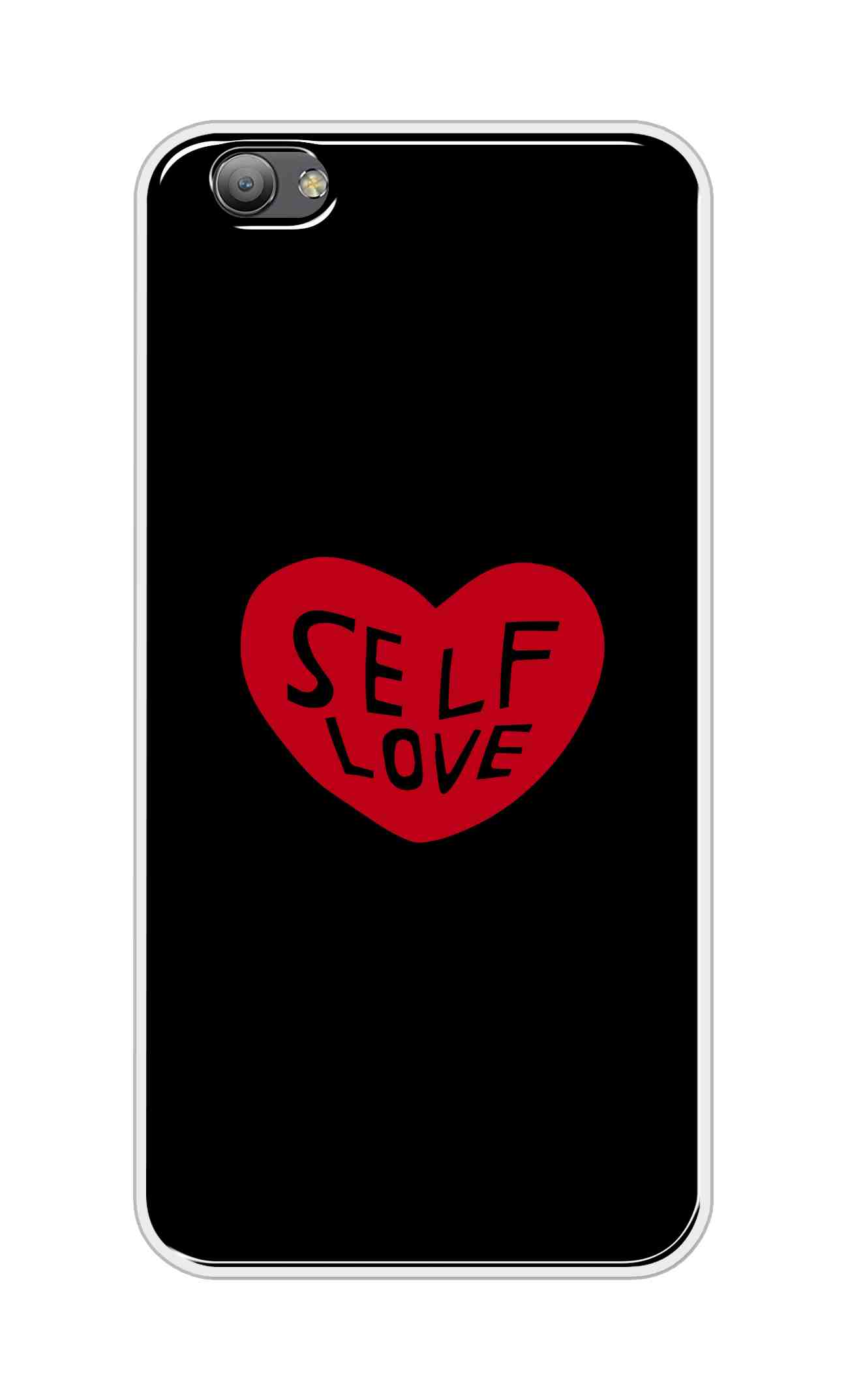 Coberta Back Cover For Vivo V5 Back Cover Stylish Case - Self Love Heart in Black Design D16516