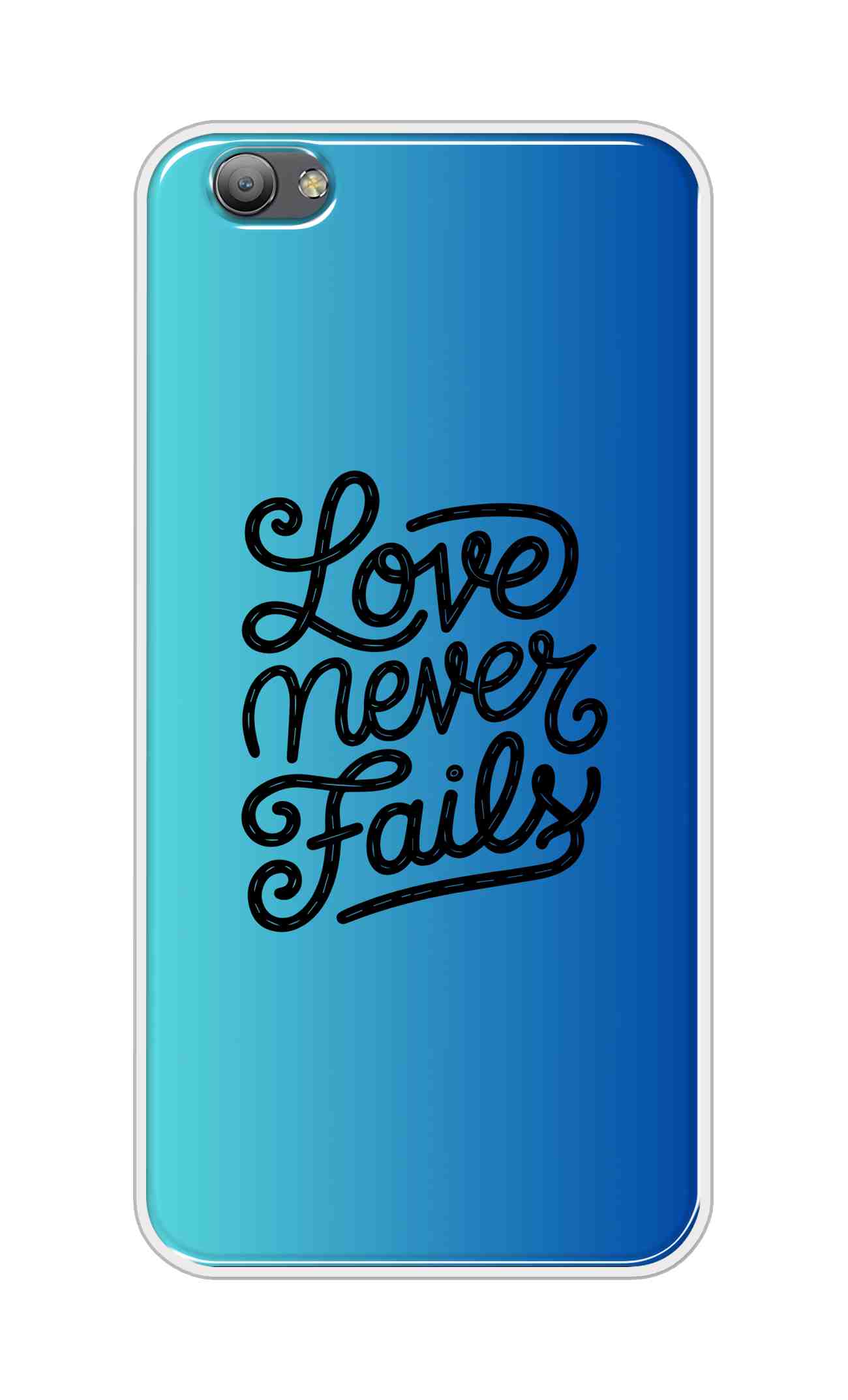 Coberta Back Cover For Vivo V5 Back Cover Stylish Case - Love Never Fails in Blue Design D16643