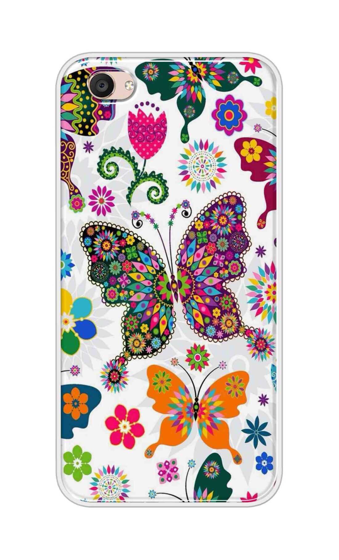 Coberta Back Cover For Vivo V5 Plus Back Cover Stylish Case - Colourful Butterflyes Design D11038