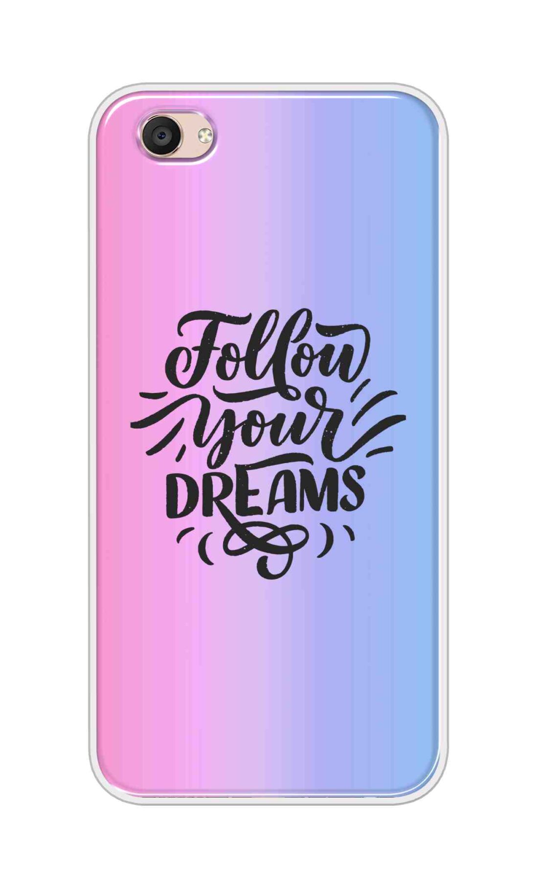 Coberta Back Cover For Vivo V5 Plus Back Cover Stylish Case - Follow Your Dreams In Pink And Blue Design D16501
