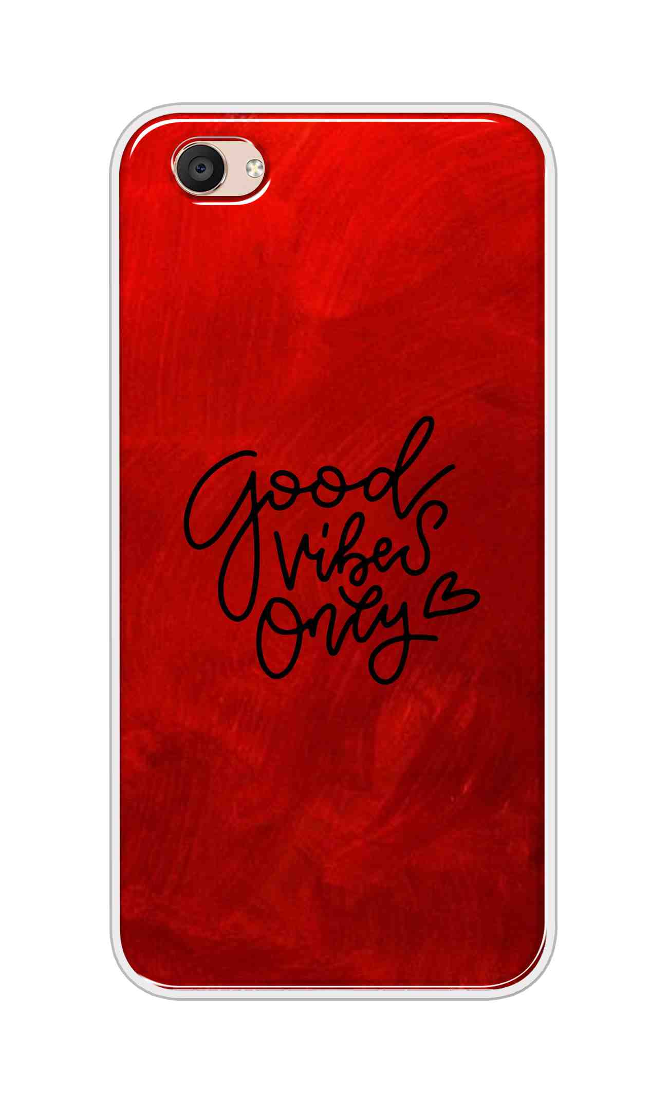 Coberta Back Cover For Vivo V5 Plus Back Cover Stylish Case - Good Vibes Only in Red Design D16507