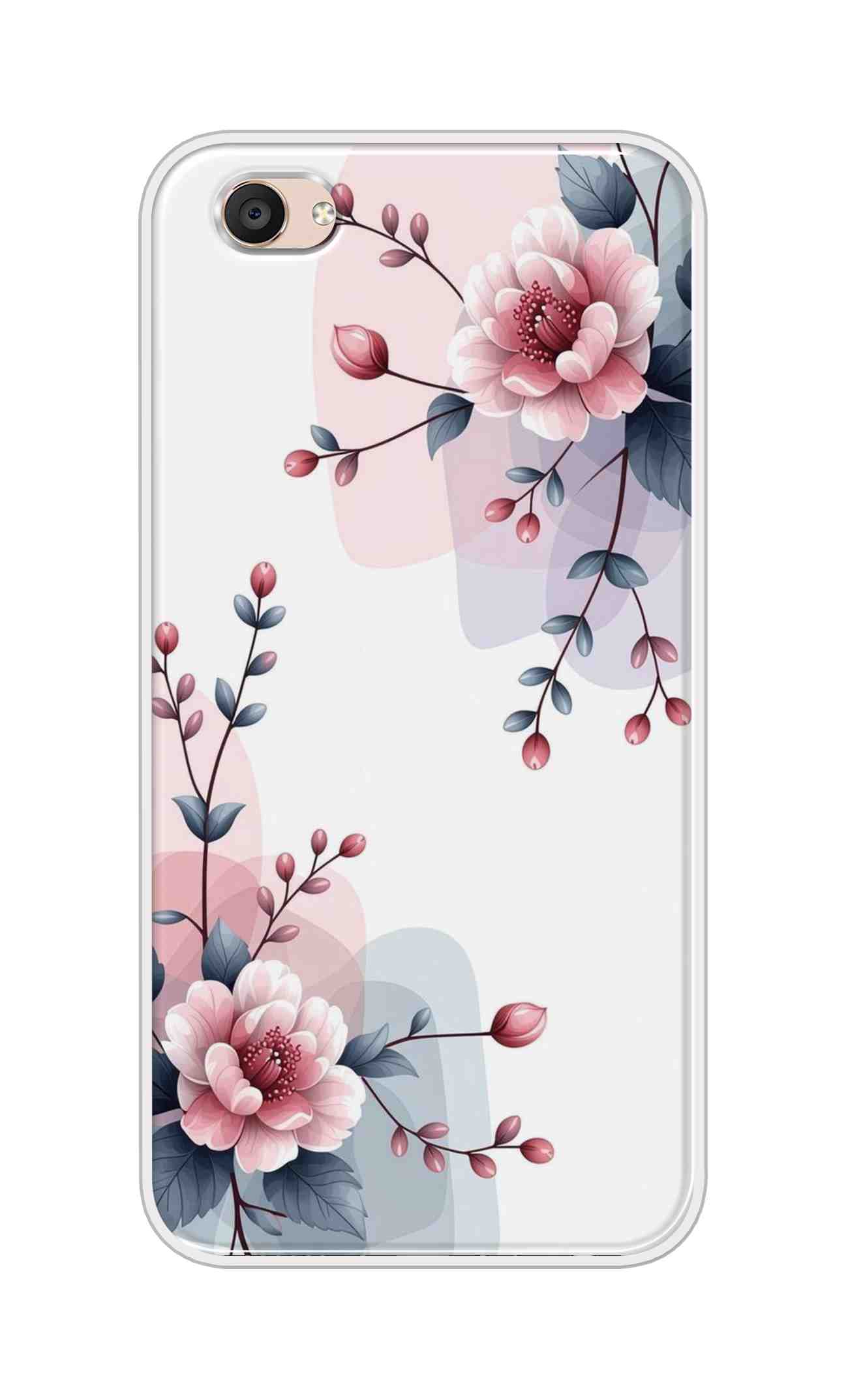 Coberta Back Cover For Vivo V5 Plus Back Cover Stylish Case - Pink Flowers and Leaves Design Design D16510