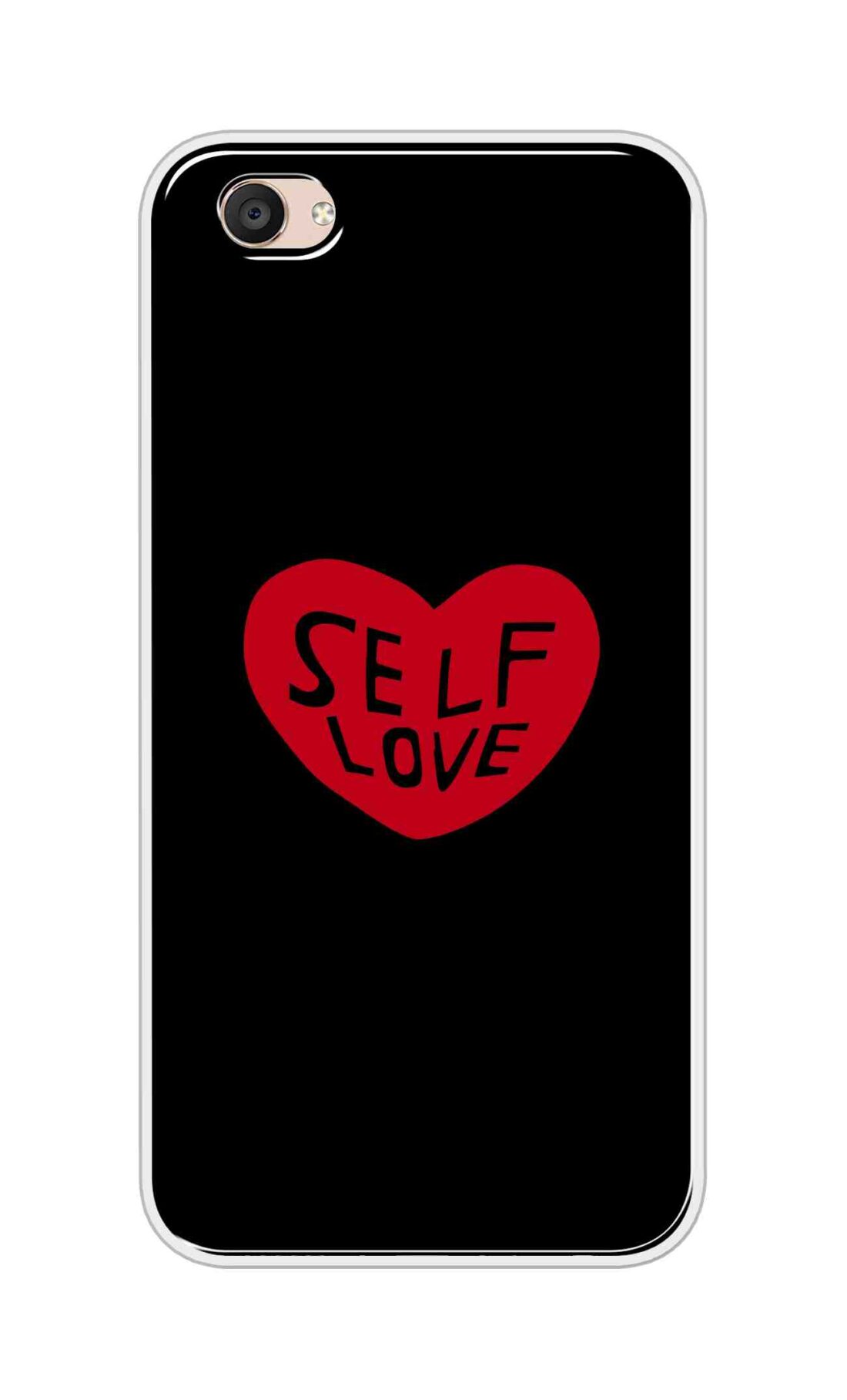 Coberta Back Cover For Vivo V5 Plus Back Cover Stylish Case - Self Love Heart in Black Design D16516