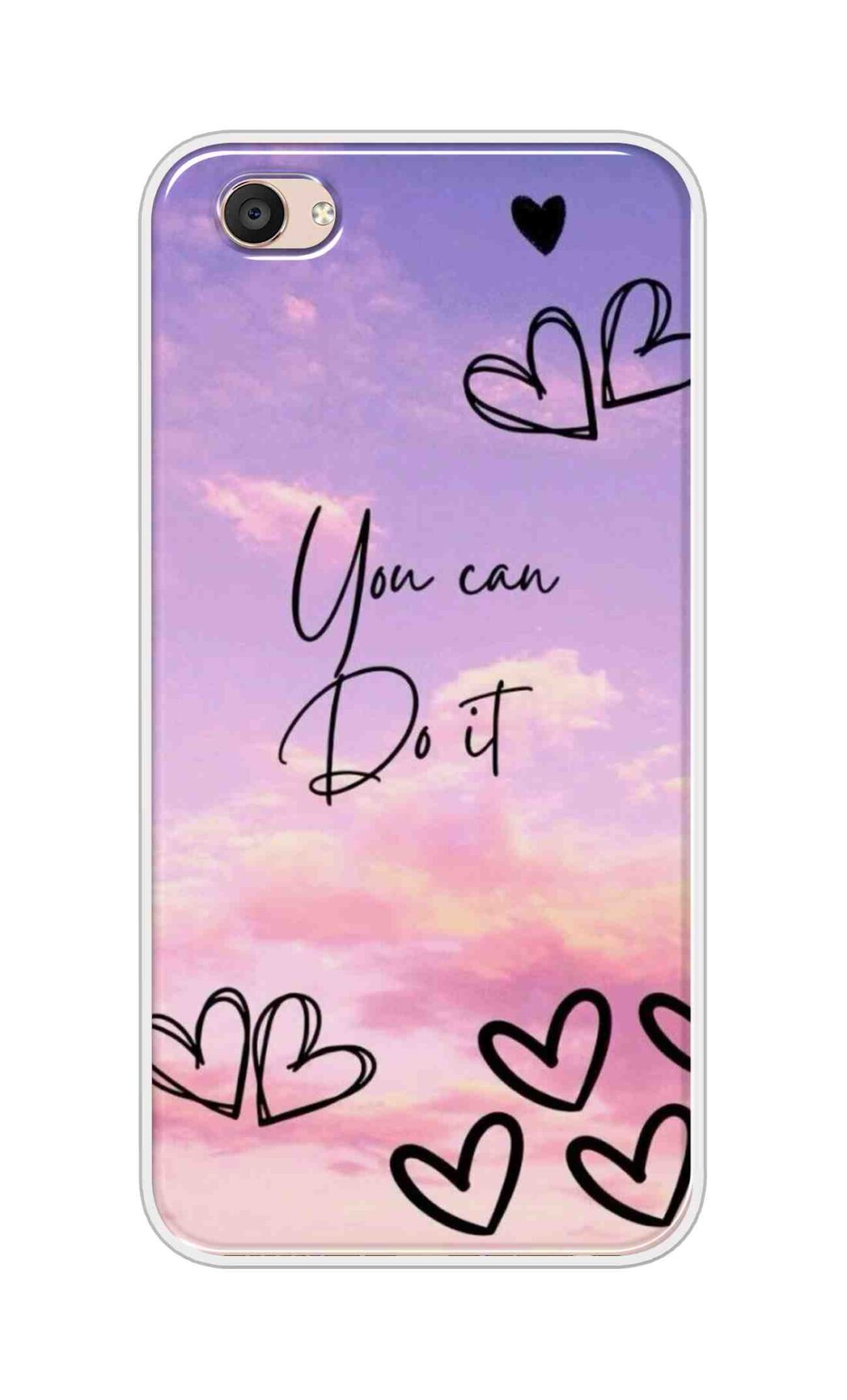 Coberta Back Cover For Vivo V5 Plus Back Cover Stylish Case - You Can Do It and Hearts Design D16539