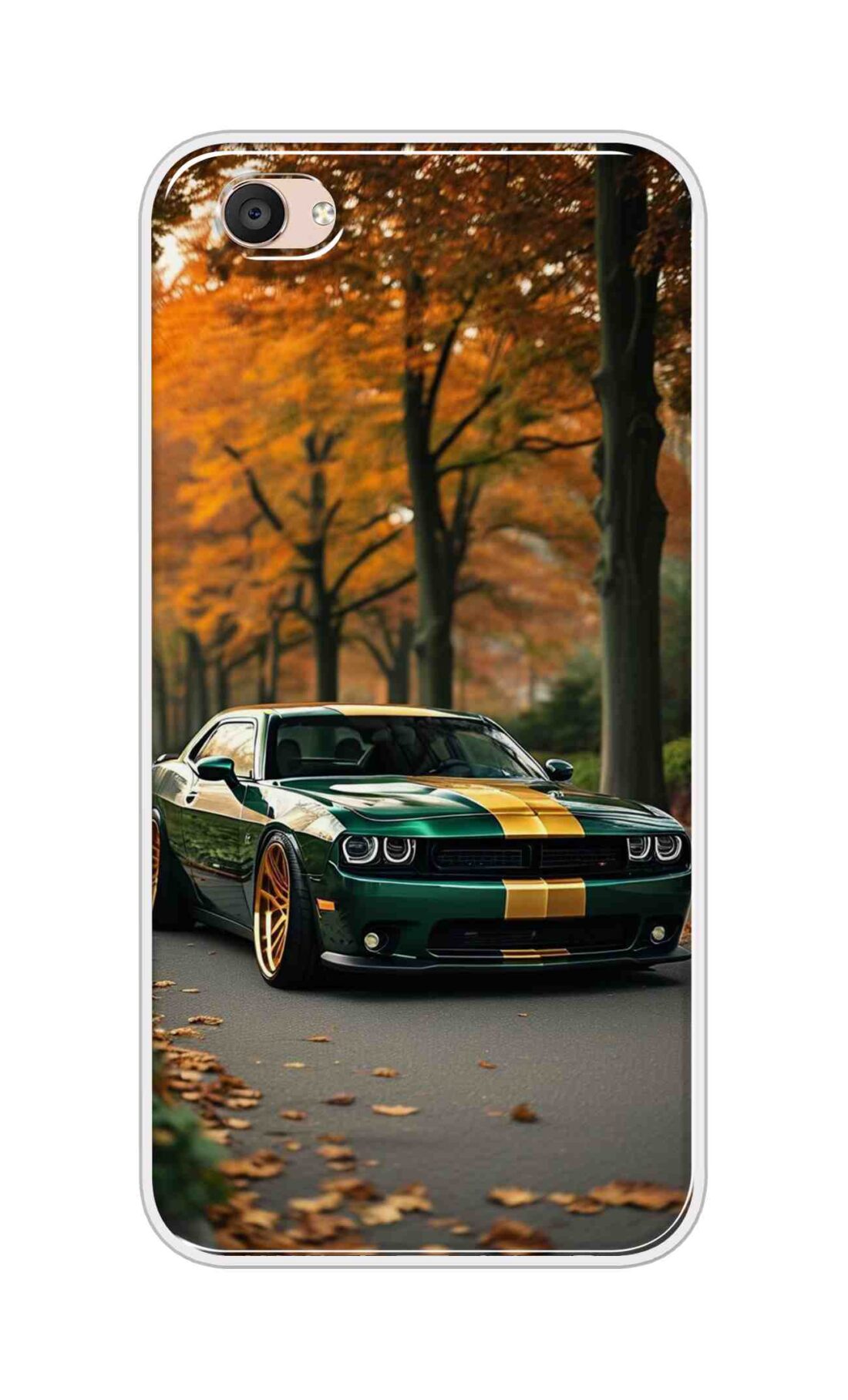 Coberta Back Cover For Vivo V5 Plus Back Cover Stylish Case - Golden Line in Green Design D16546