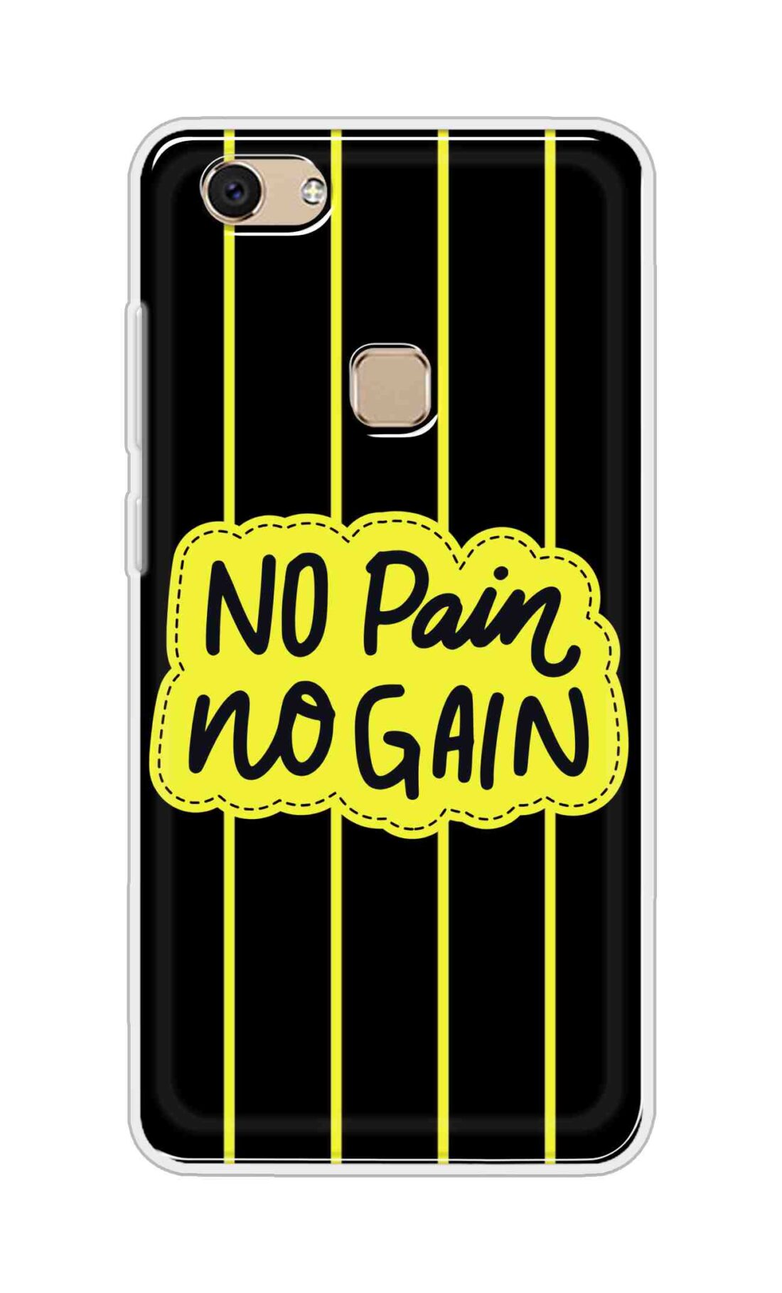 Coberta Back Cover For Vivo V7 Back Cover Stylish Case - No Pain No Gain in Yellow Design D16508