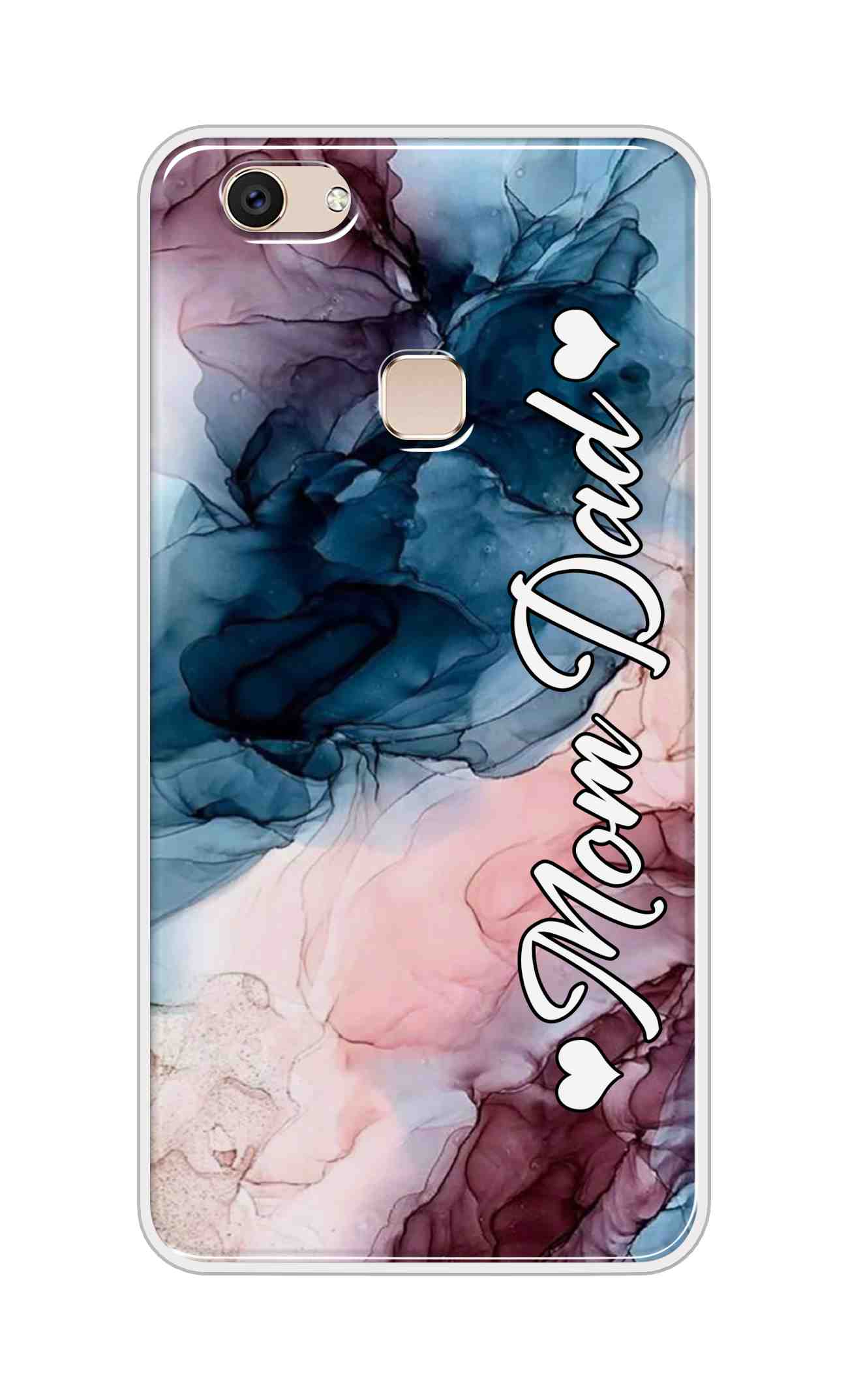 Coberta Back Cover For Vivo V7 Plus Back Cover Stylish Case - Mom and Dad on Colourful Marble D16654