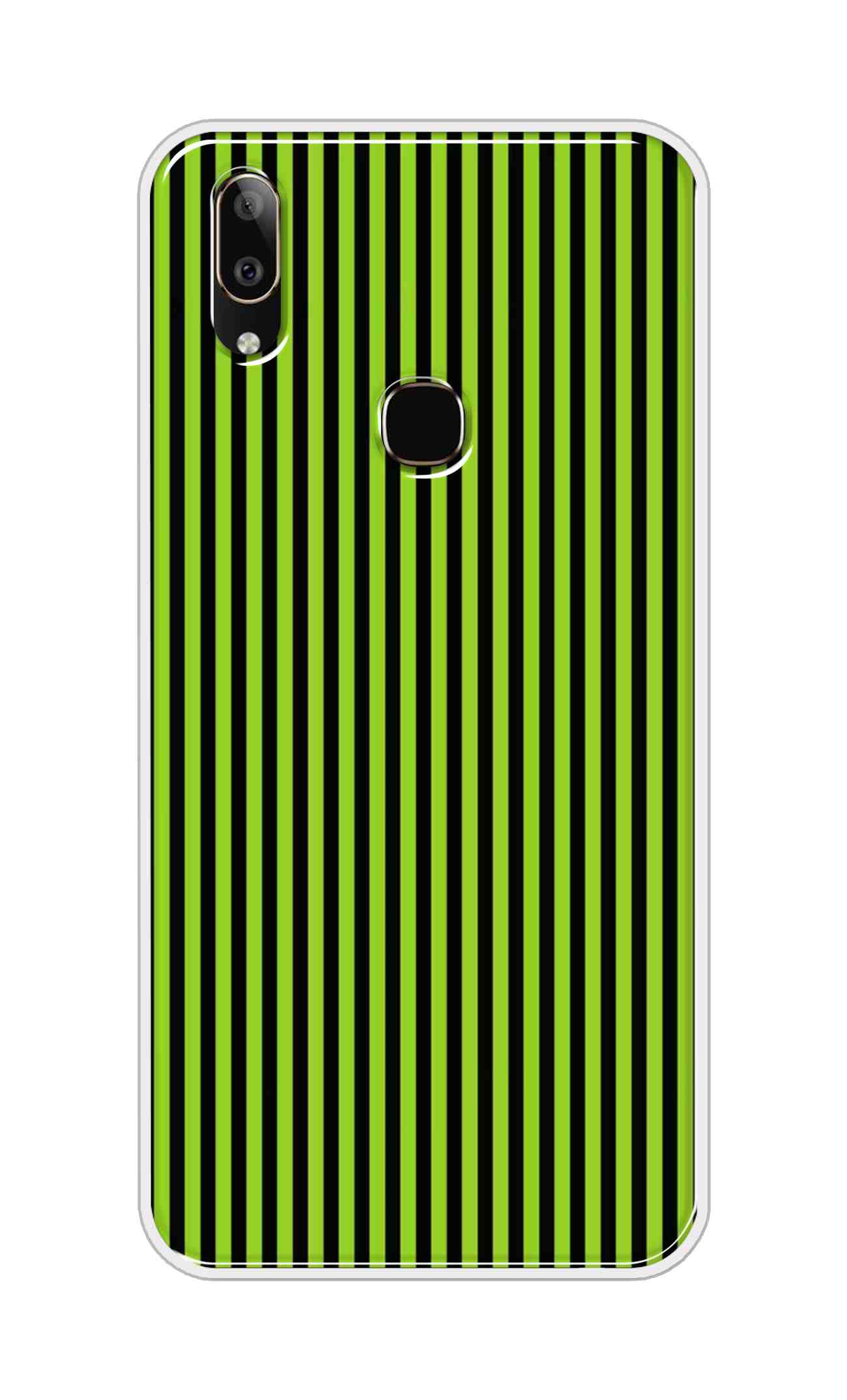 Coberta Back Cover For Vivo V9 Back Cover Stylish Case - Green and Black Liner Design D16511