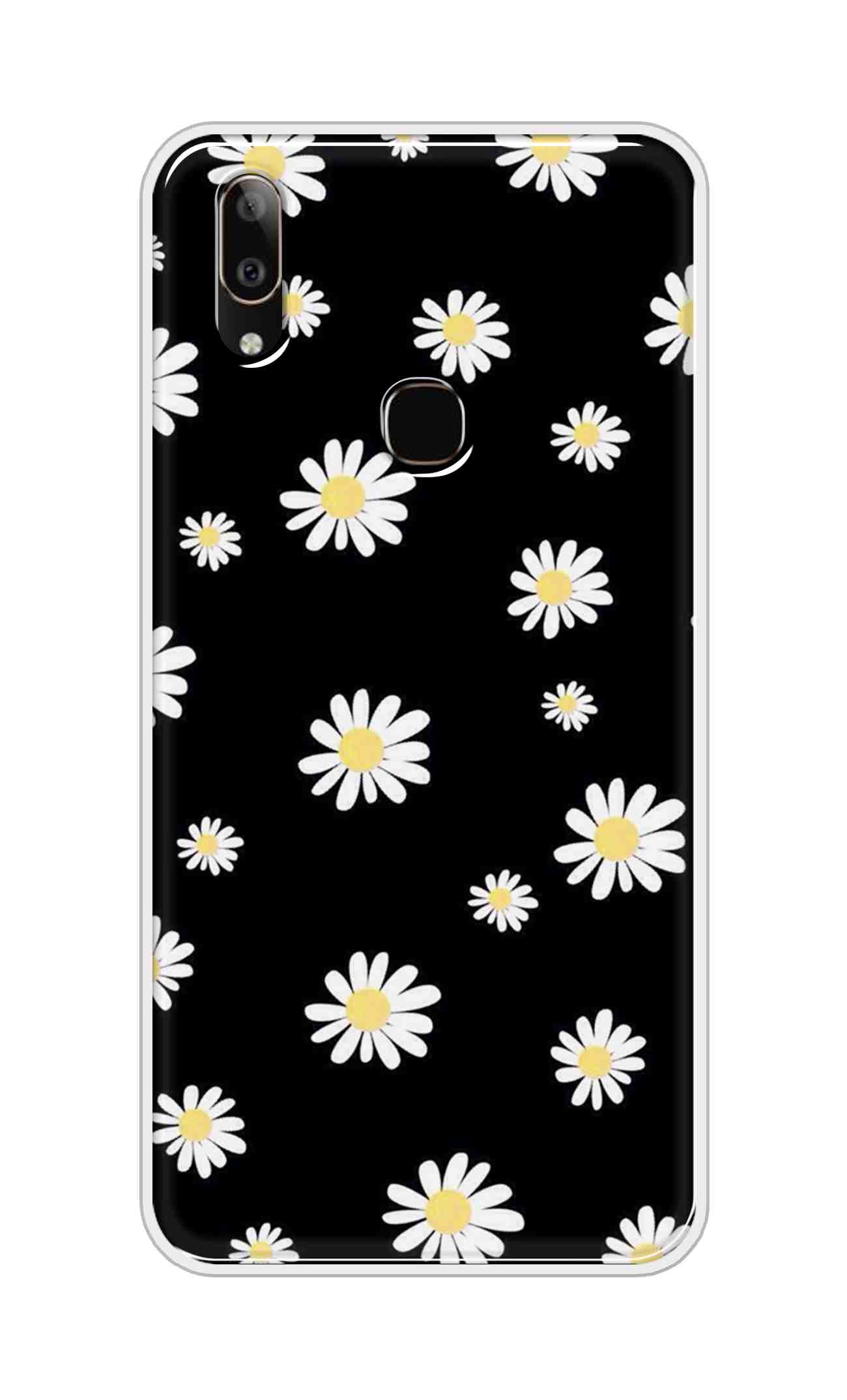Coberta Back Cover For Vivo V9 Youth Back Cover Stylish Case - Sun Flowers in Black Design D11094