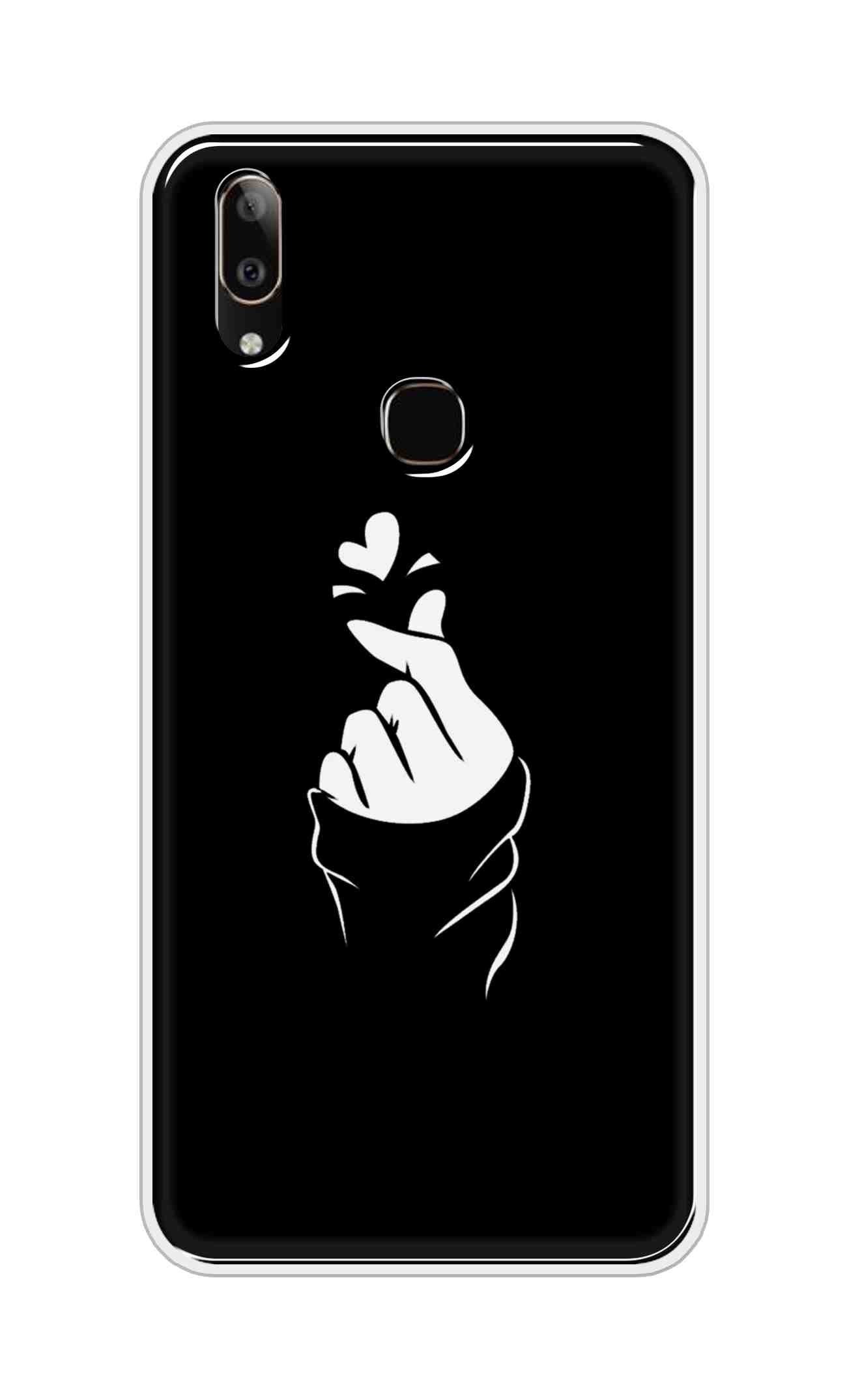 Coberta Back Cover For Vivo V9 Youth Back Cover Stylish Case - Black Korean Heart Design D11802
