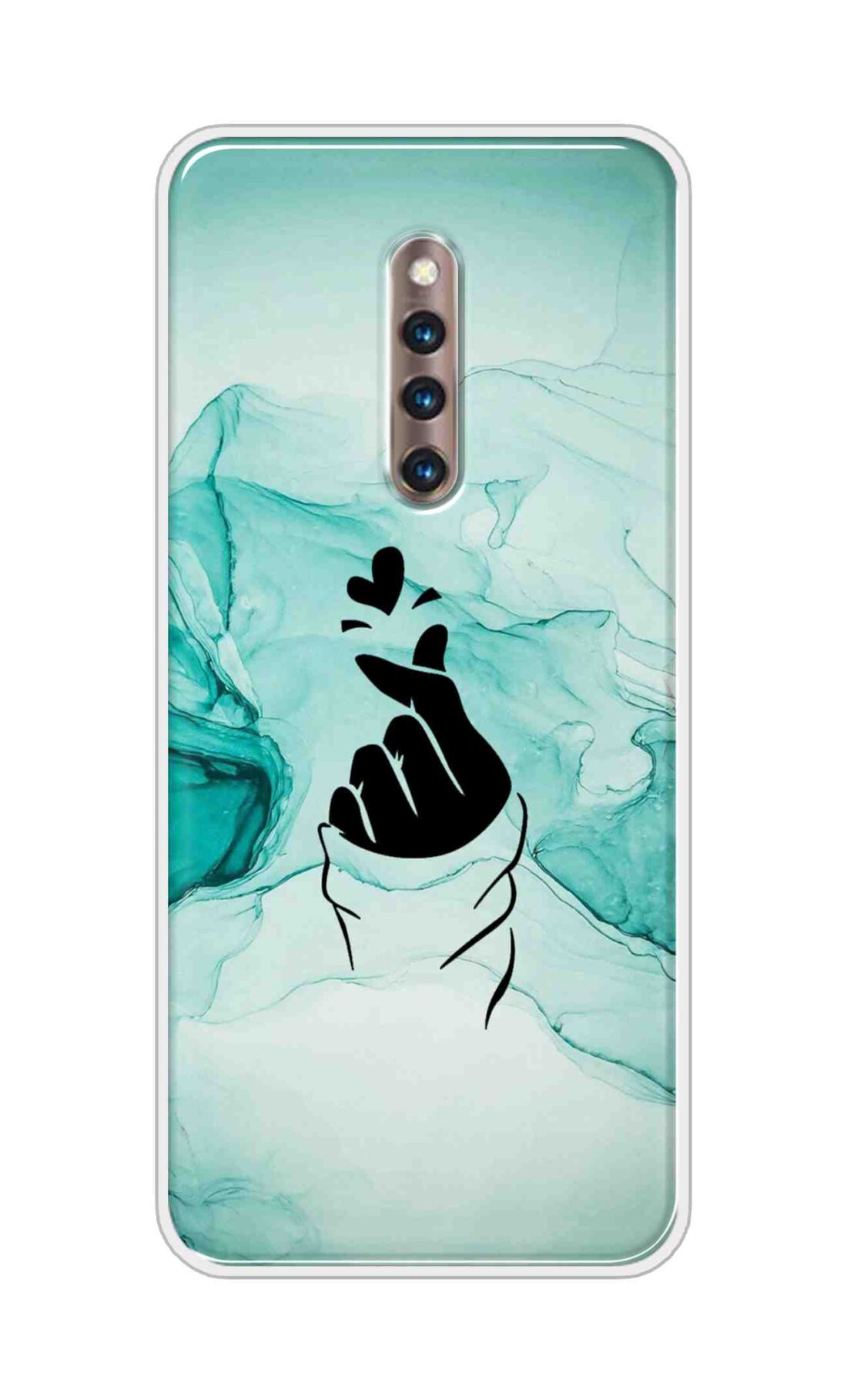 Coberta Back Cover For Vivo X27 Pro Back Cover Stylish Case - Korean Heart on Marble Design D14912