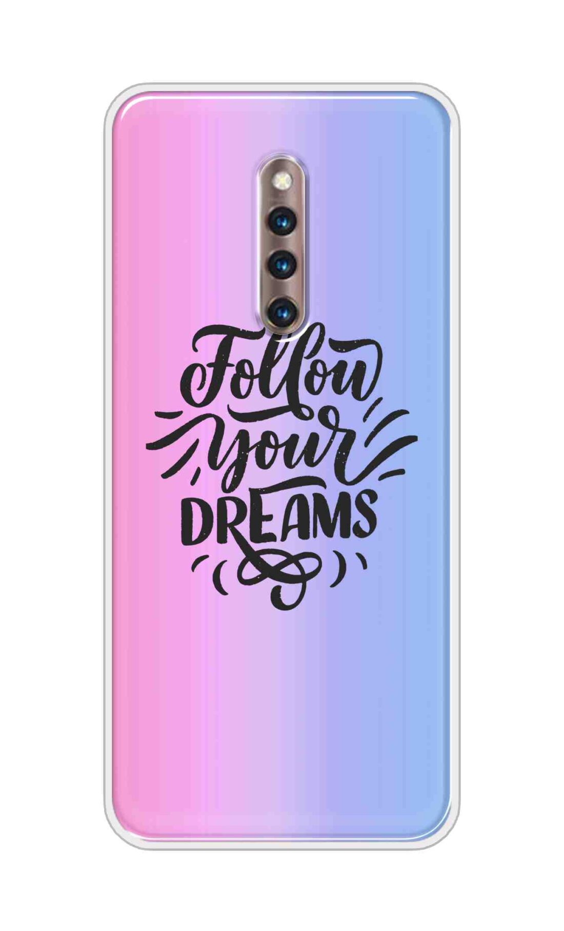 Coberta Back Cover For Vivo X27 Pro Back Cover Stylish Case - Follow Your Dreams In Pink And Blue Design D16501