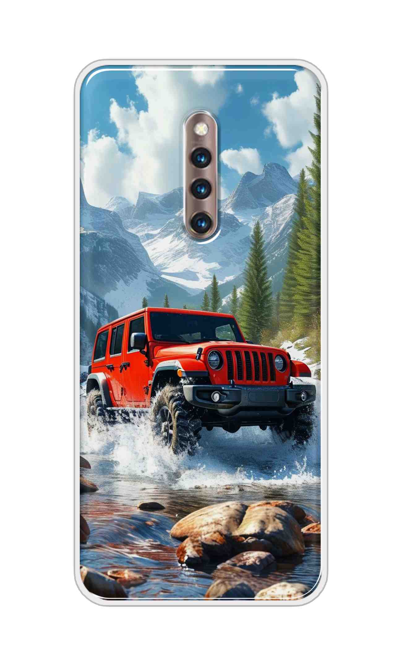 Coberta Back Cover For Vivo X27 Pro Back Cover Stylish Case - Red Car in Nature Design D16513