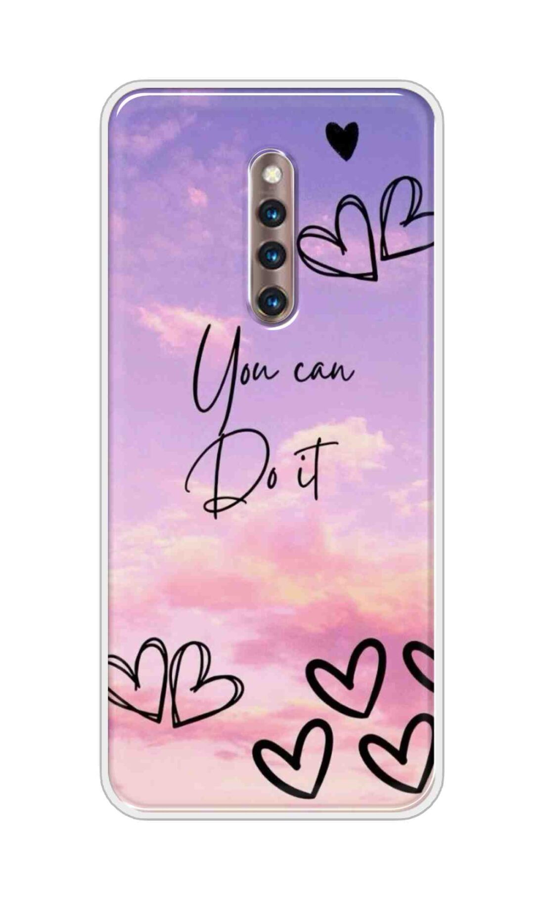 Coberta Back Cover For Vivo X27 Pro Back Cover Stylish Case - You Can Do It and Hearts Design D16539