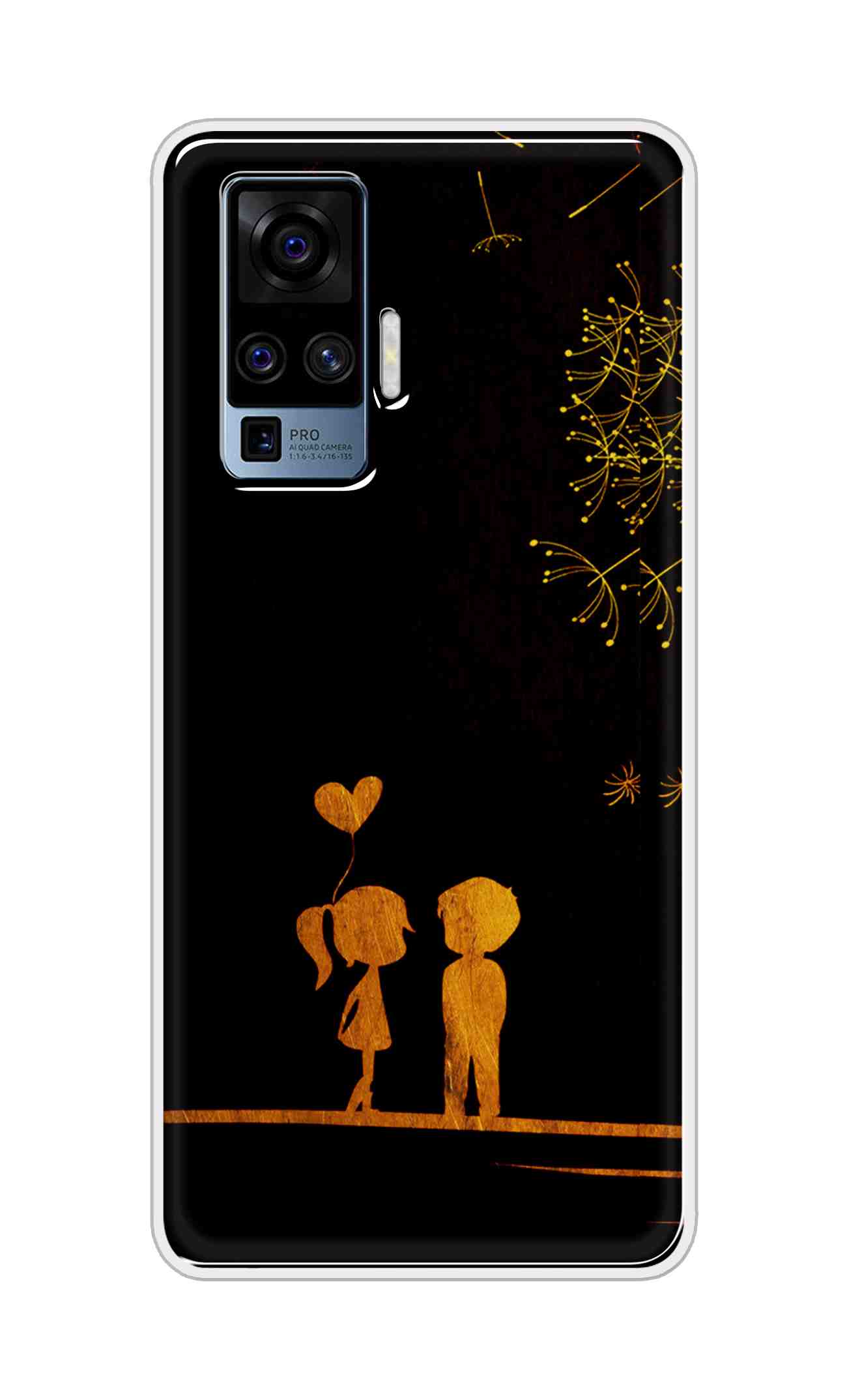 Coberta Back Cover For Vivo X50 Pro Back Cover Stylish Case - Girl and Boy Love in Black Design D11017