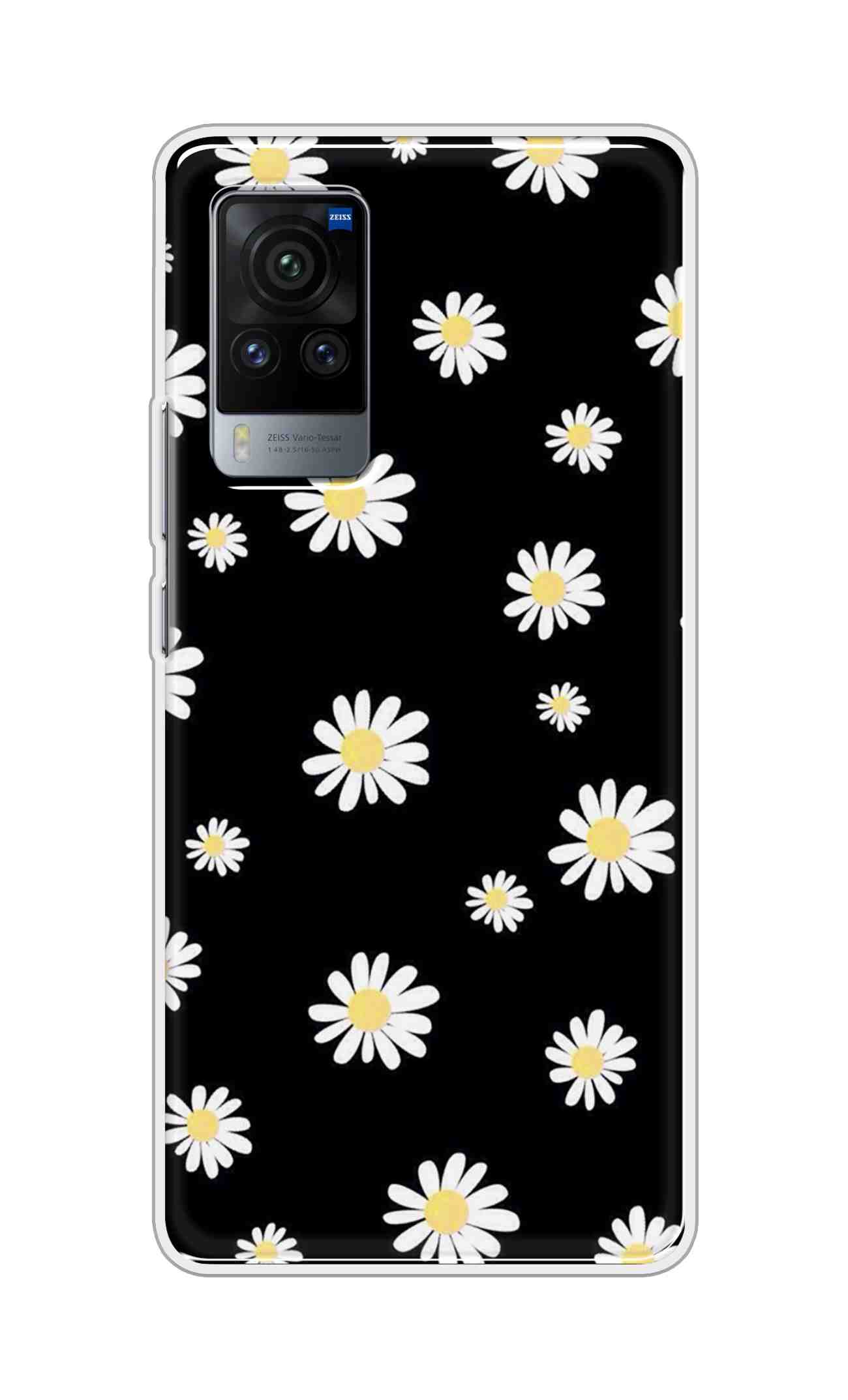Coberta Back Cover For Vivo X60 Pro Back Cover Stylish Case - Sun Flowers in Black Design D11094