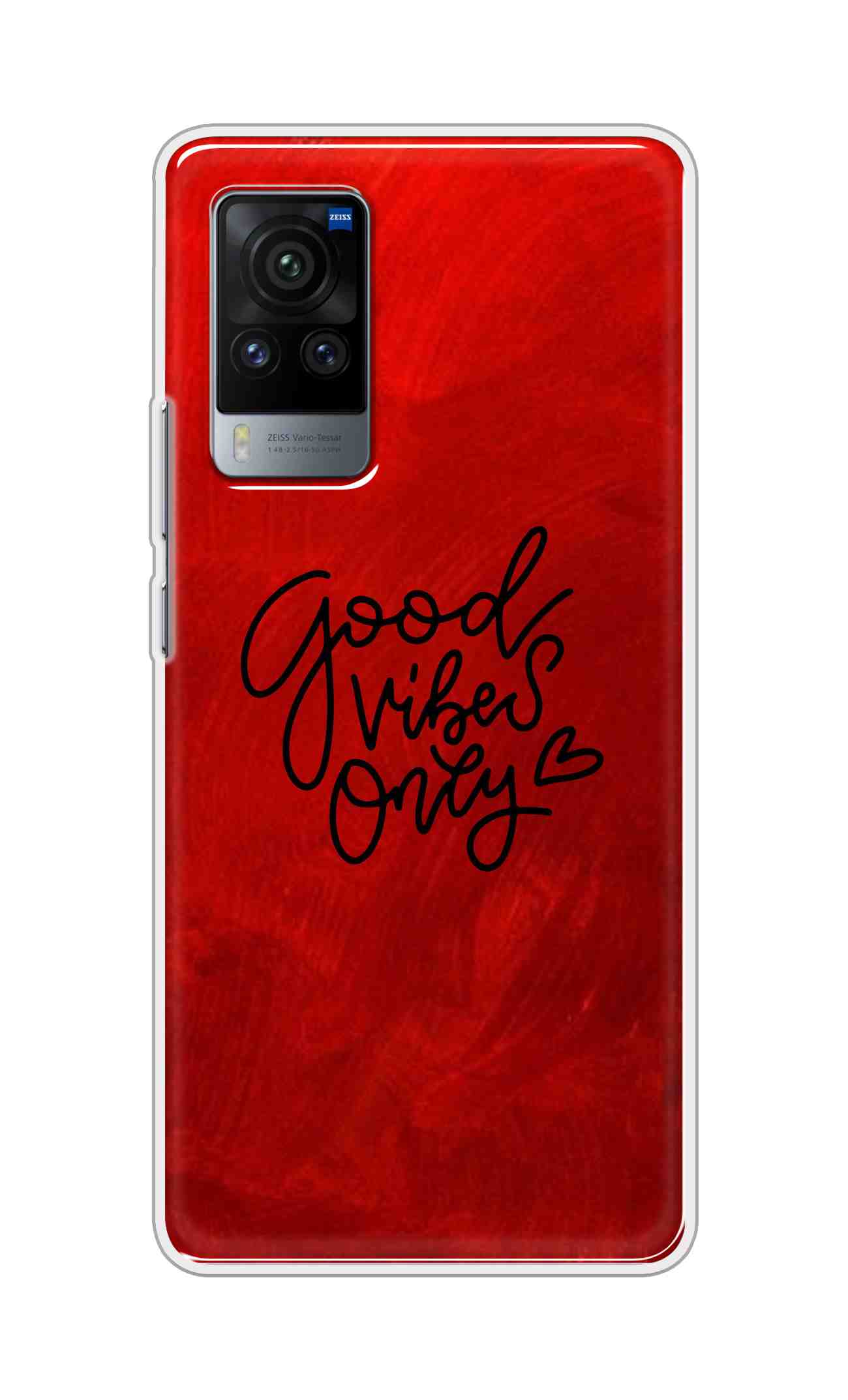Coberta Back Cover For Vivo X60 Pro Back Cover Stylish Case - Good Vibes Only in Red Design D16507