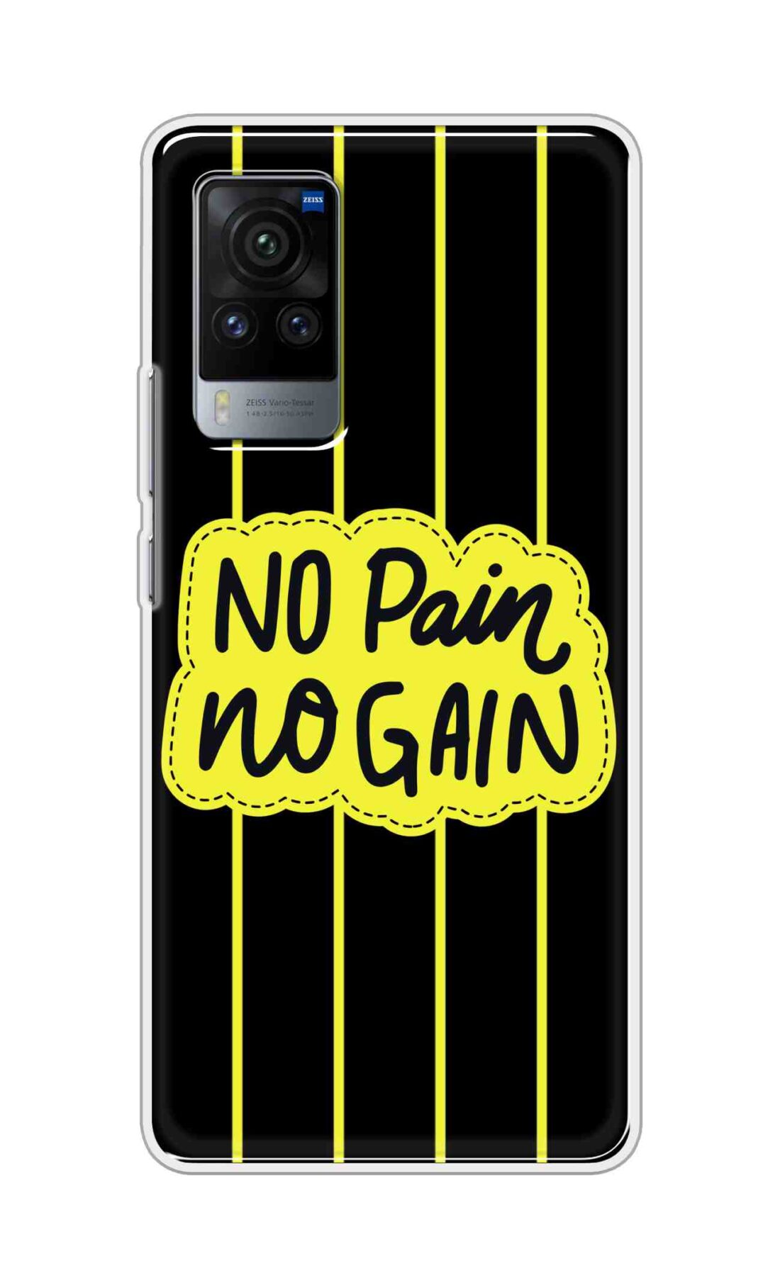 Coberta Back Cover For Vivo X60 Pro Back Cover Stylish Case - No Pain No Gain in Yellow Design D16508