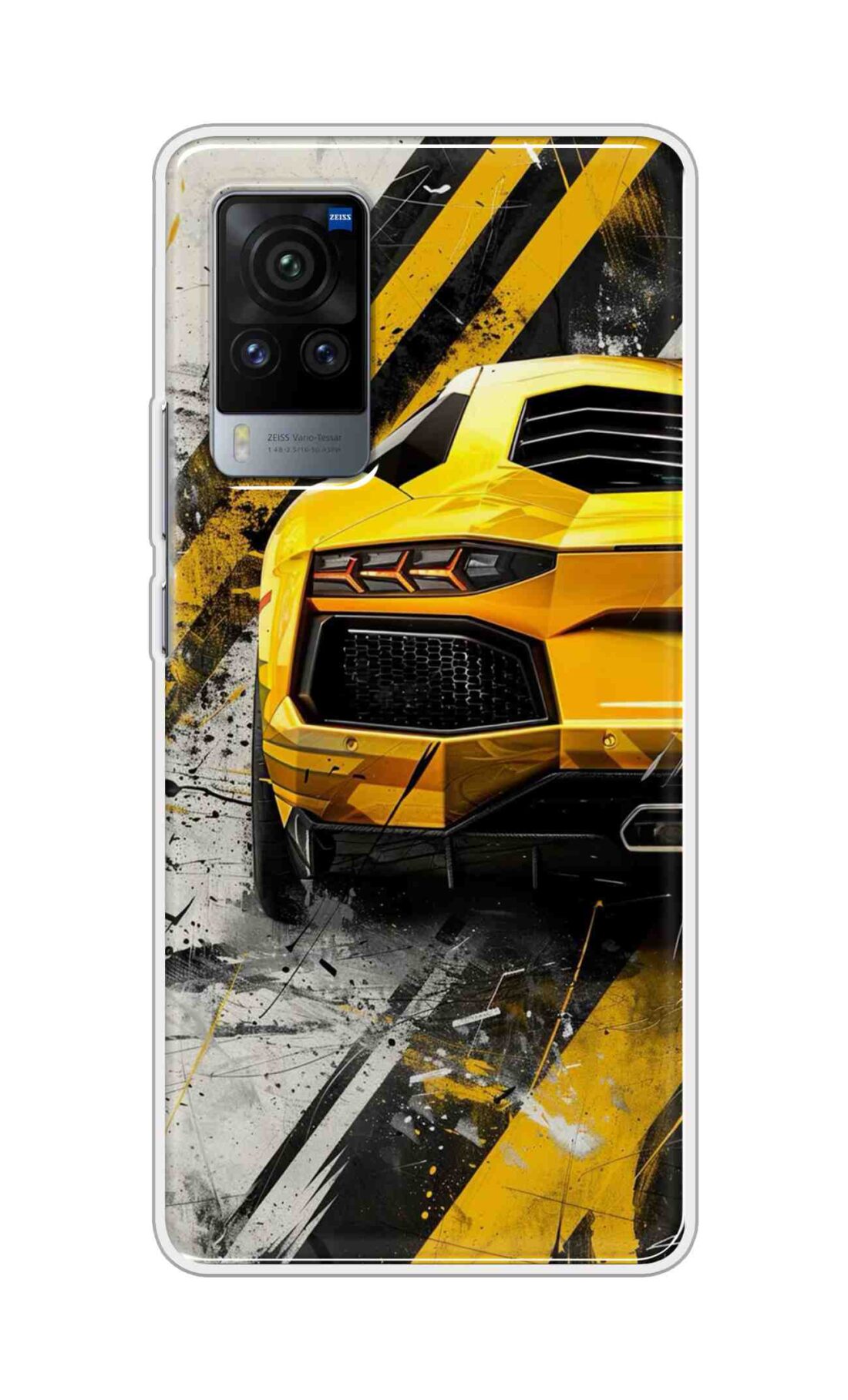 Coberta Back Cover For Vivo X60 Pro Back Cover Stylish Case - Yellow Modified Car Design D16618