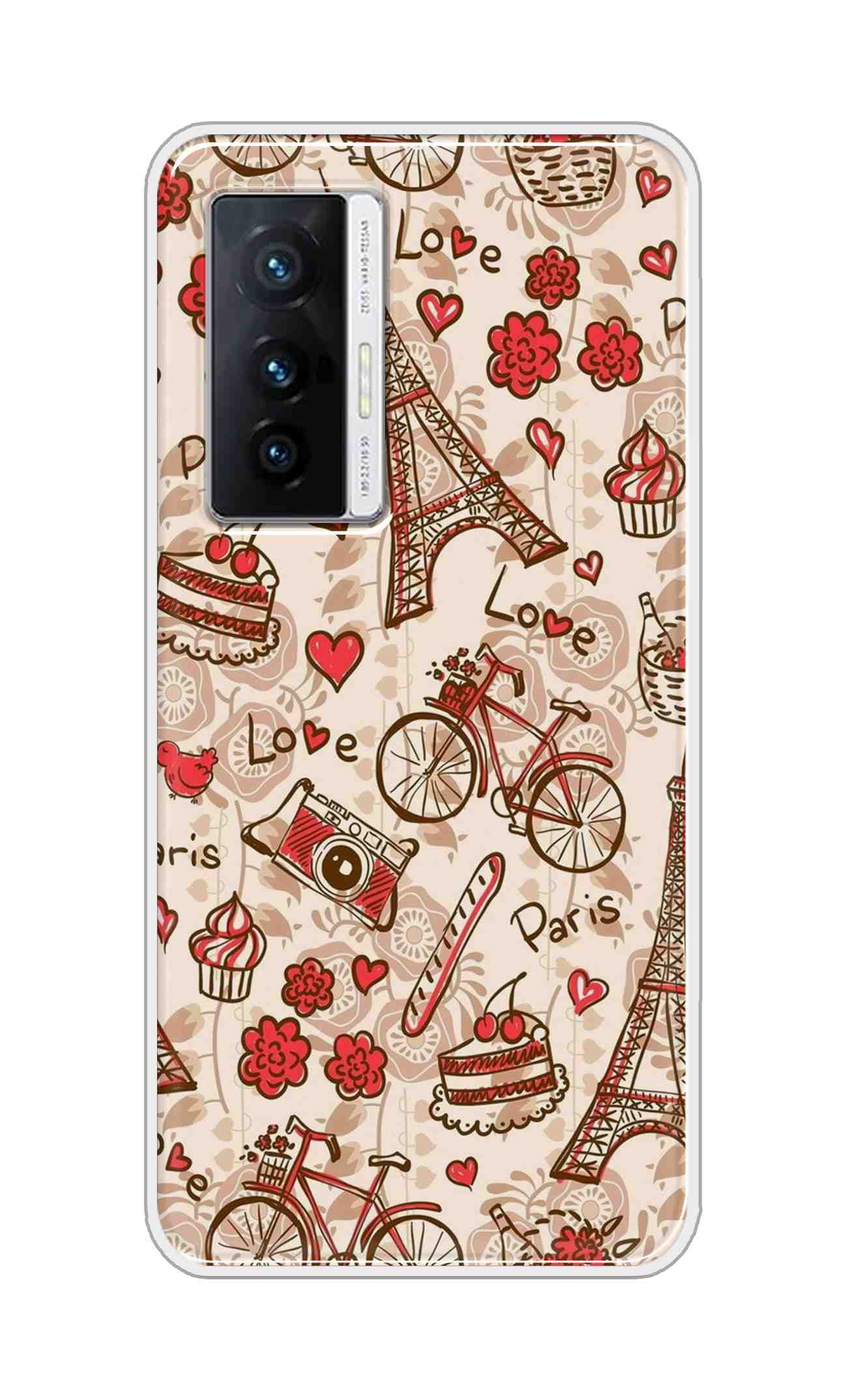 Coberta Back Cover For Vivo X70 Back Cover Stylish Case - Paris and Love Text Pattern D11626