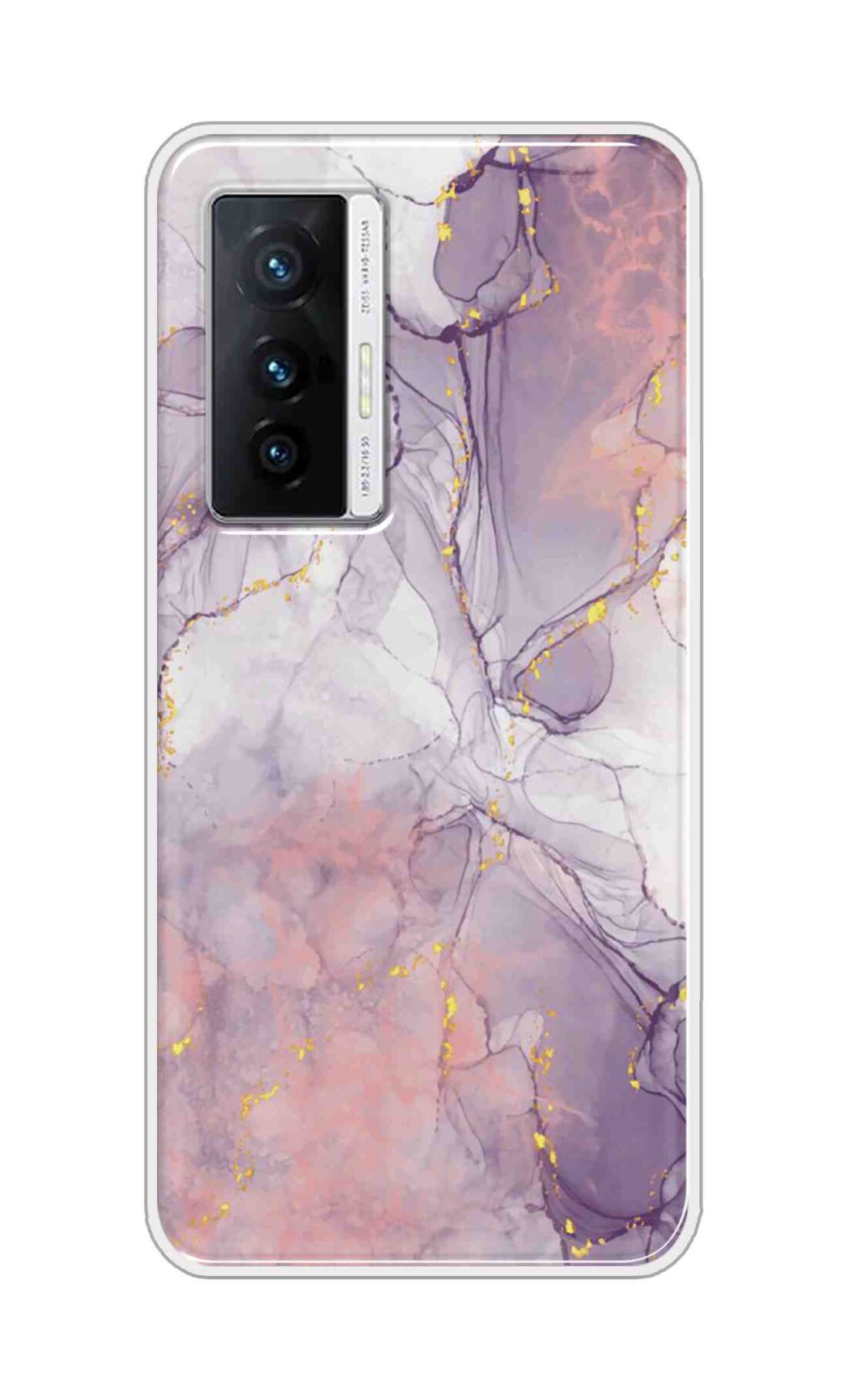 Coberta Back Cover For Vivo X70 Back Cover Stylish Case - Light Marble with Golden Design D16162