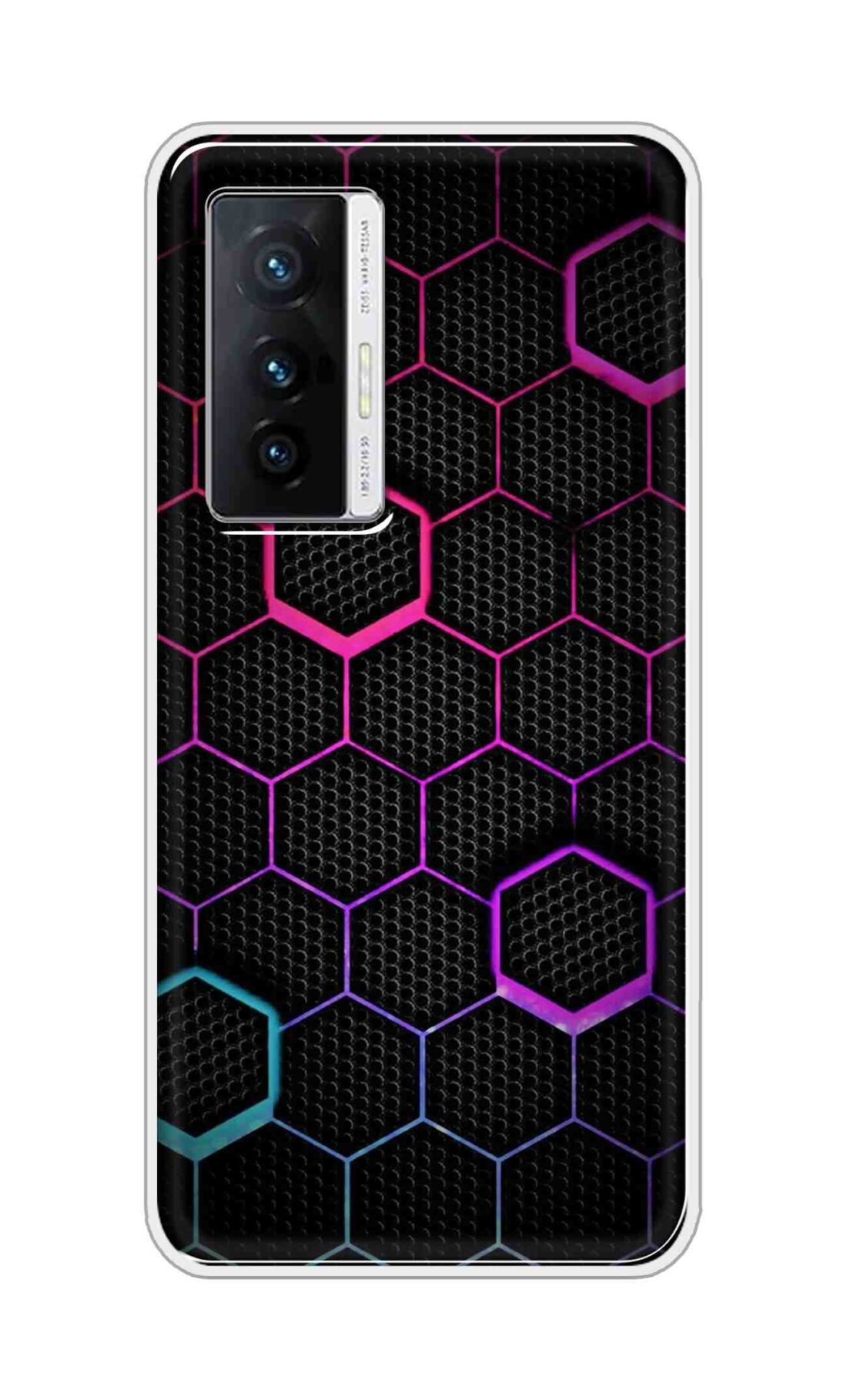 Coberta Back Cover For Vivo X70 Back Cover Stylish Case - Multicolour Hexogan Pattern Design D16451