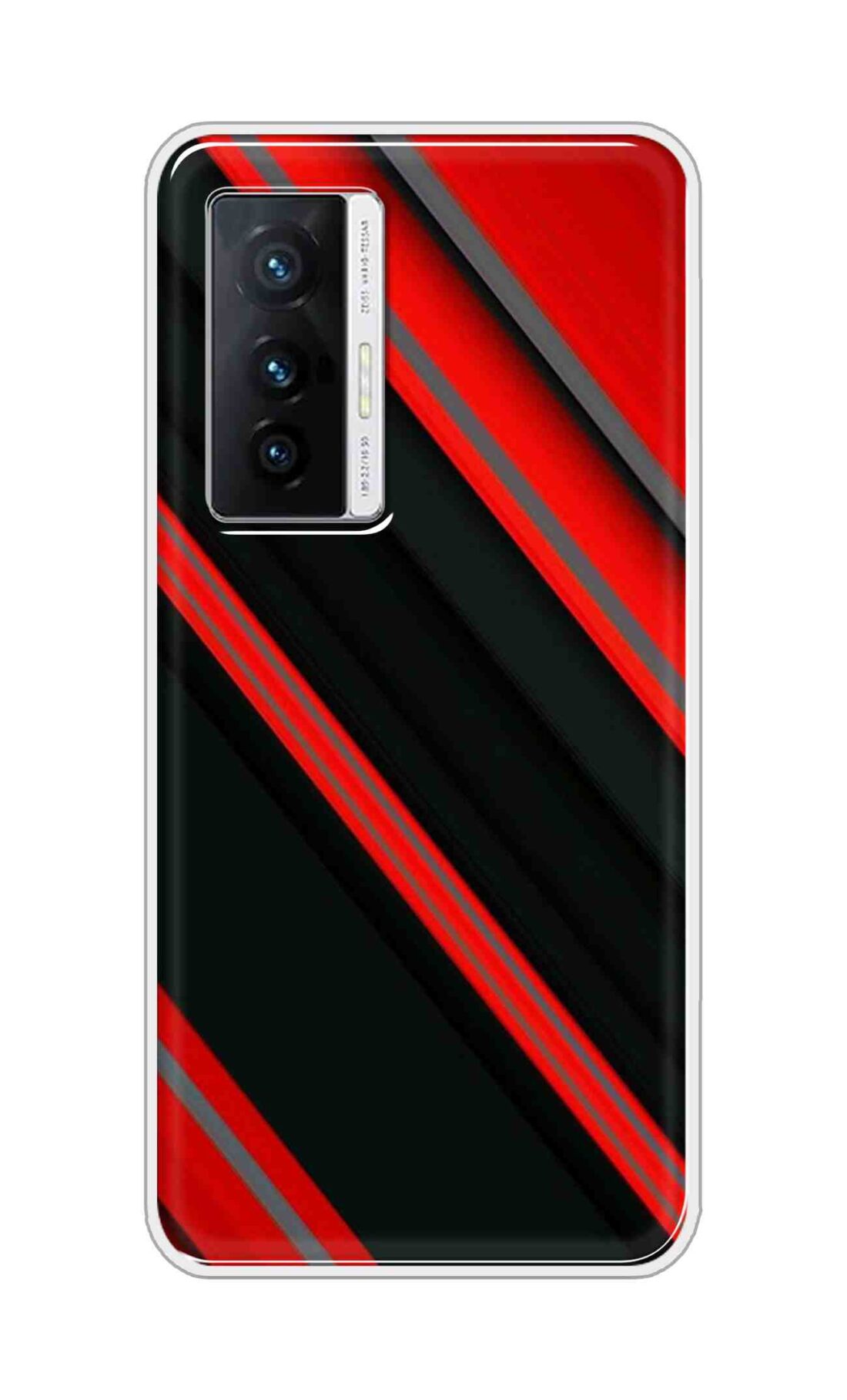 Coberta Back Cover For Vivo X70 Back Cover Stylish Case - Red and Black 3D Pattern Design D16461