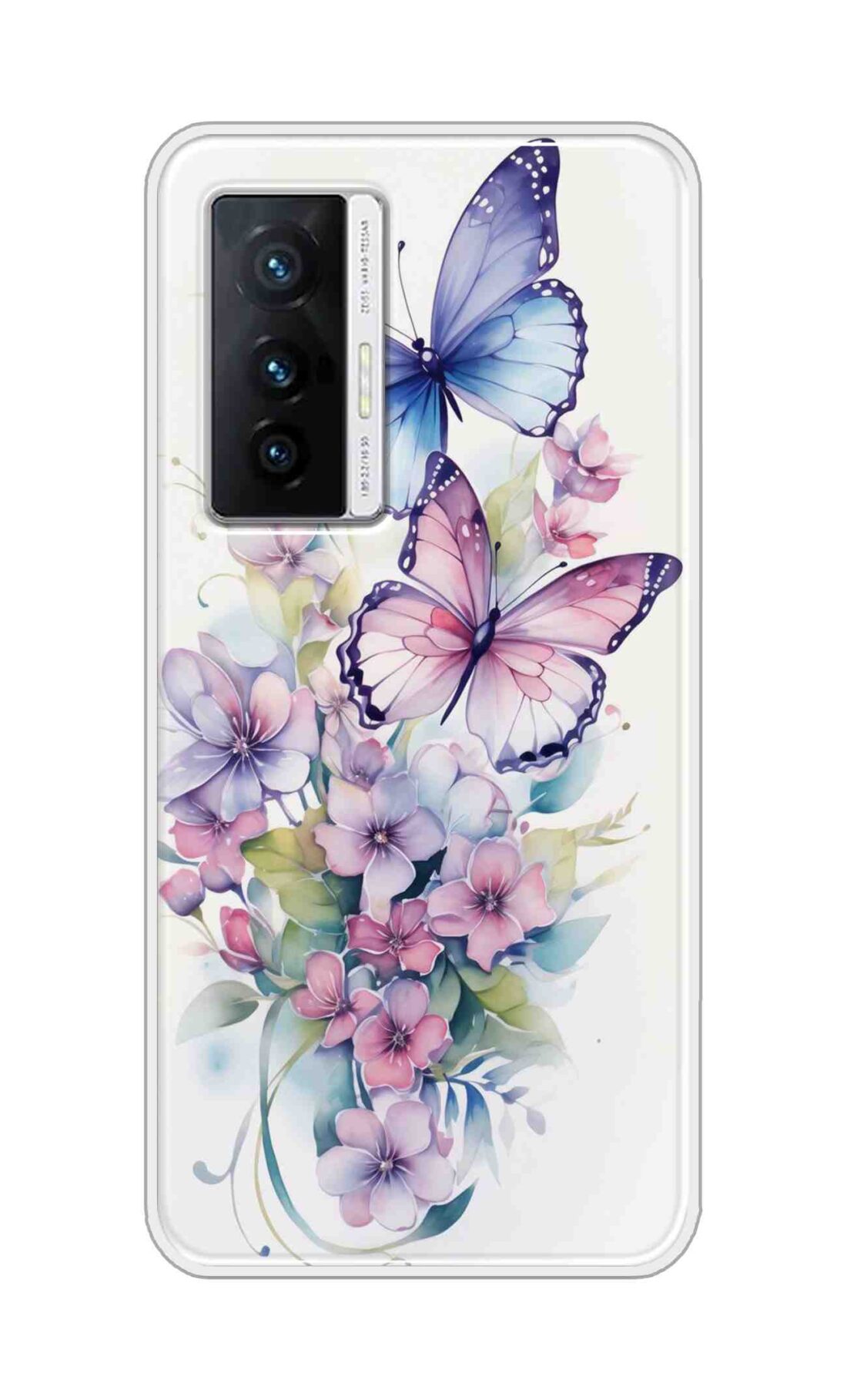 Coberta Back Cover For Vivo X70 Back Cover Stylish Case - Butterfly with Flowers Design D16524