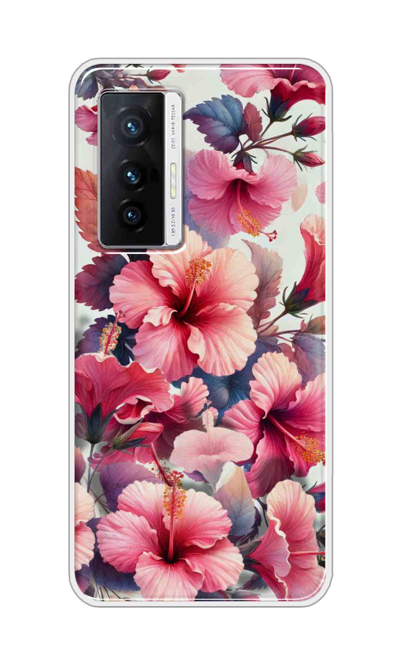 Coberta Back Cover For Vivo X70 Back Cover Stylish Case - Pink Leaves and Flowers Design D16525