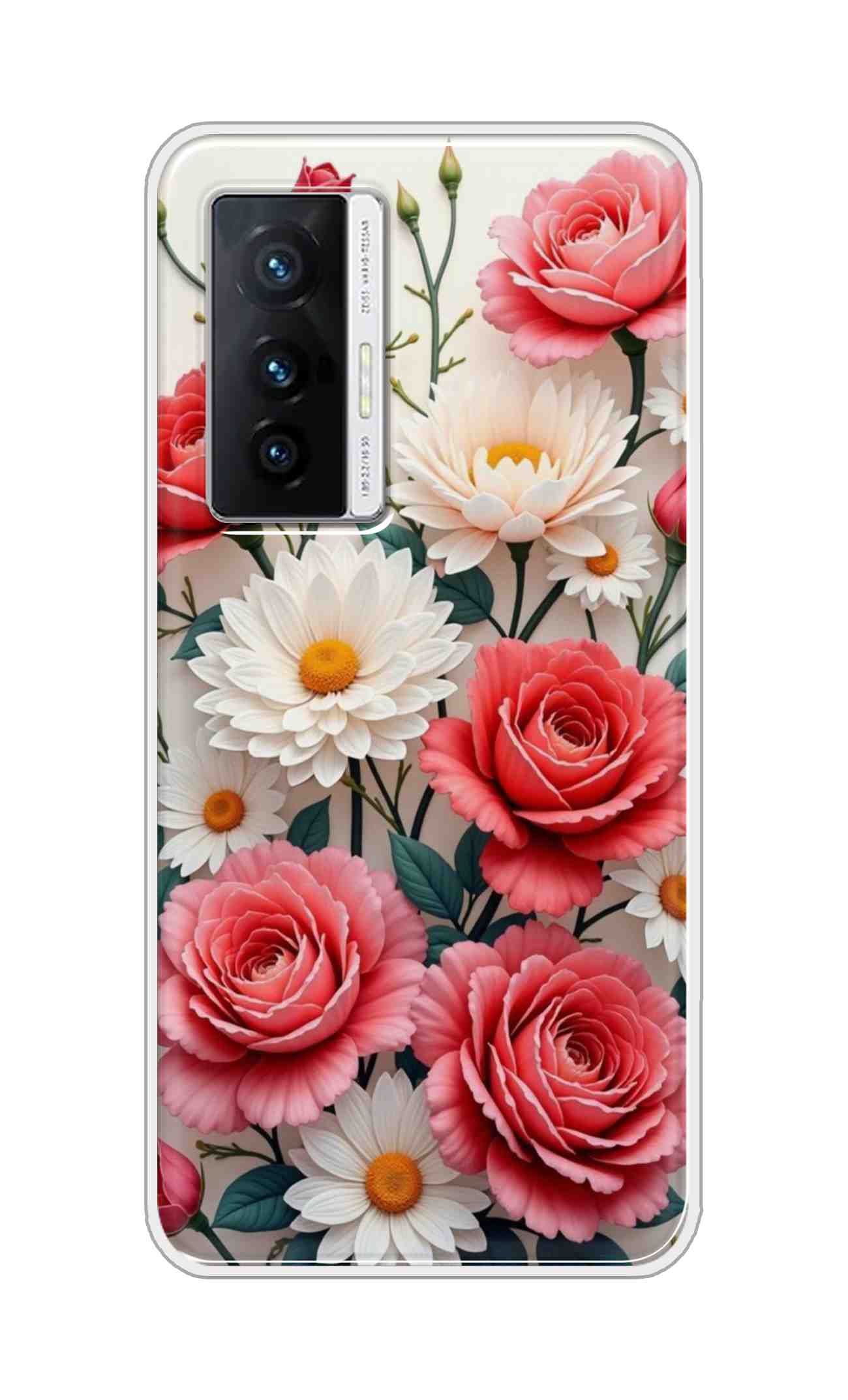Coberta Back Cover For Vivo X70 Back Cover Stylish Case - Sunflowers and Rose Design D16557