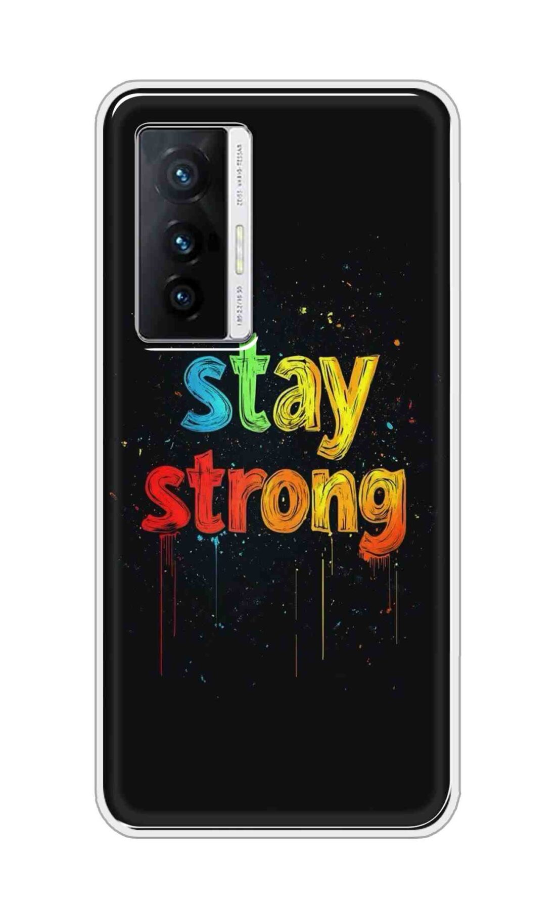 Coberta Back Cover For Vivo X70 Back Cover Stylish Case - Stay Strong in Black Design D16558