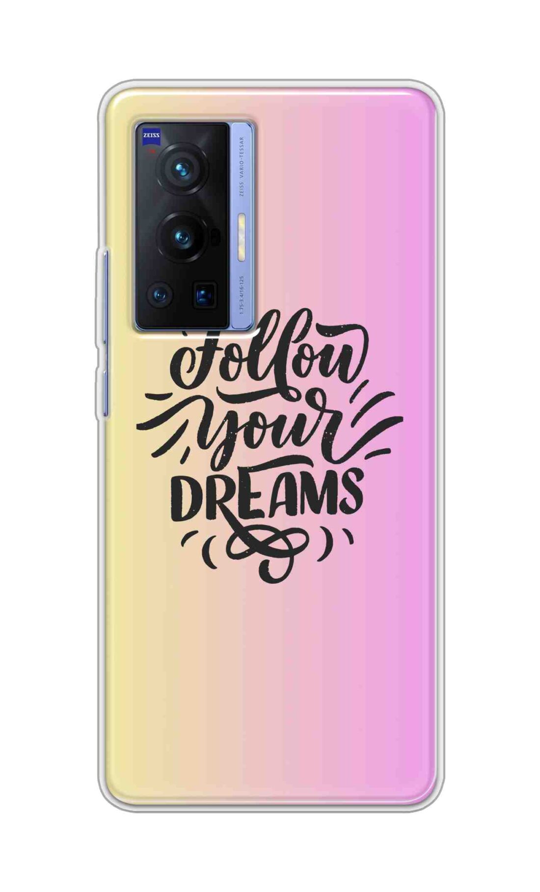 Coberta Back Cover For Vivo X70 Pro Back Cover Stylish Case - Follow Your Dreams In Pink And Yellow Design D16499