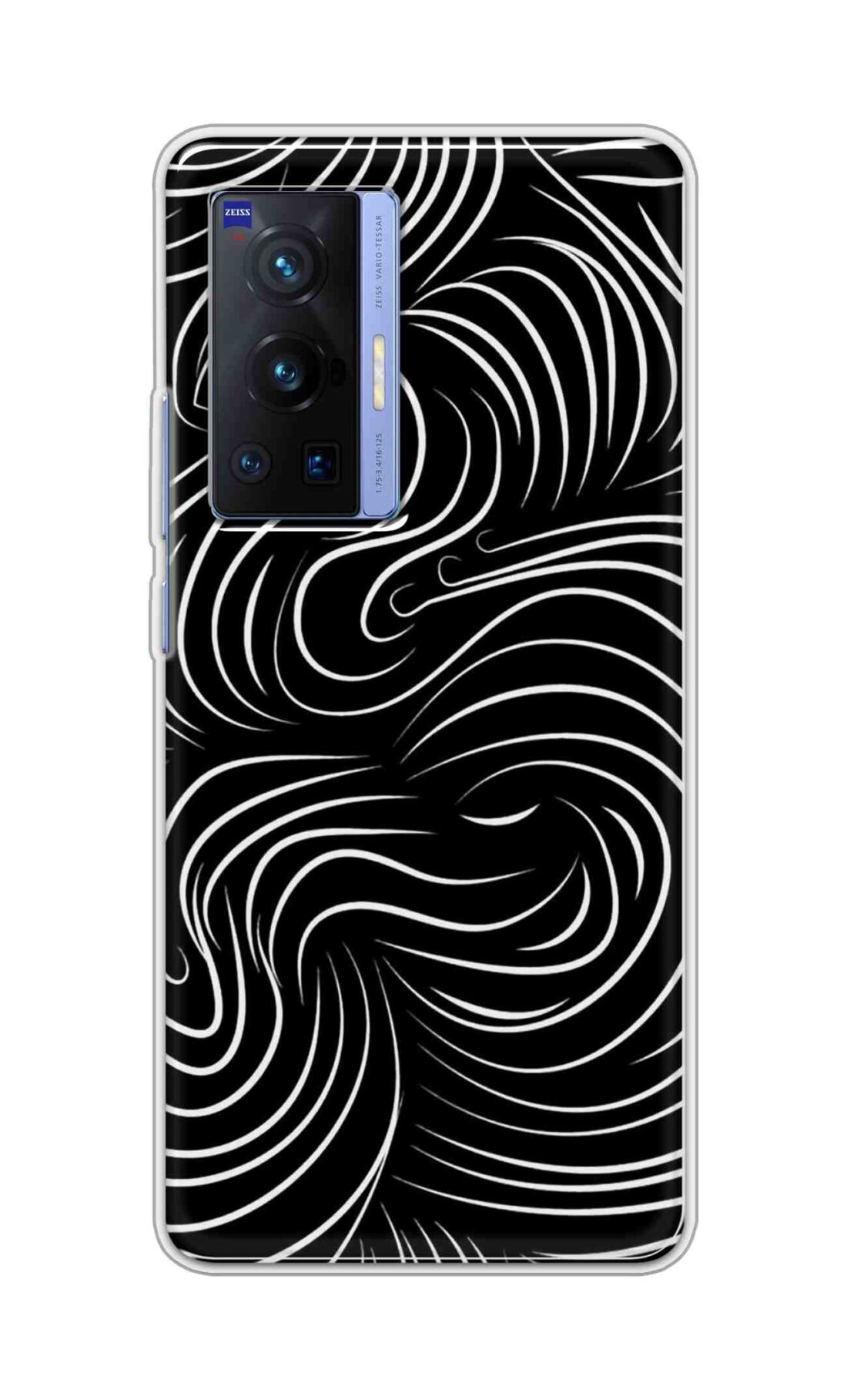 Coberta Back Cover For Vivo X70 Pro Back Cover Stylish Case - White Curves Design D16552