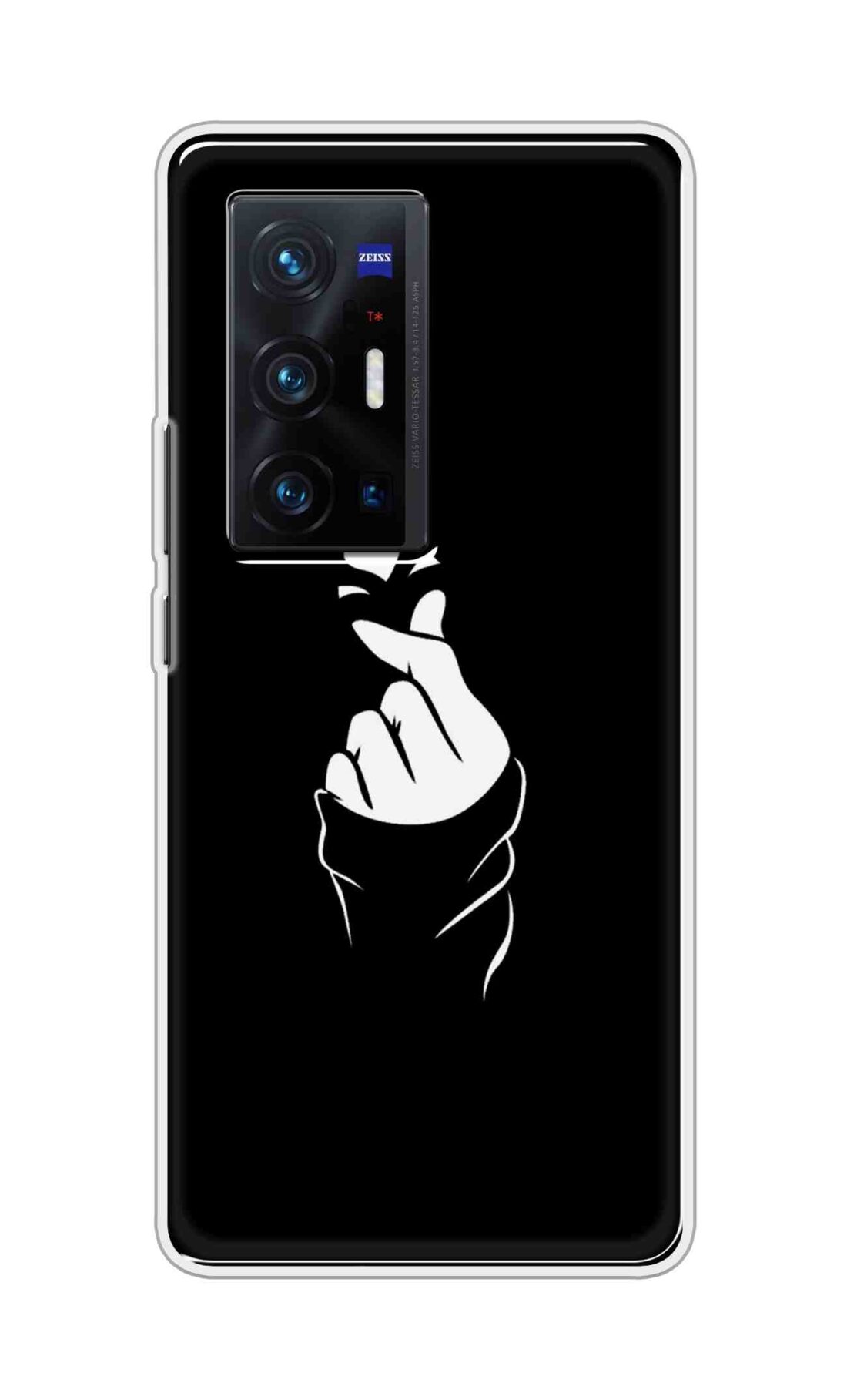 Coberta Back Cover For Vivo X70 Pro Plus Back Cover Stylish Case - Black Korean Heart Design D11802
