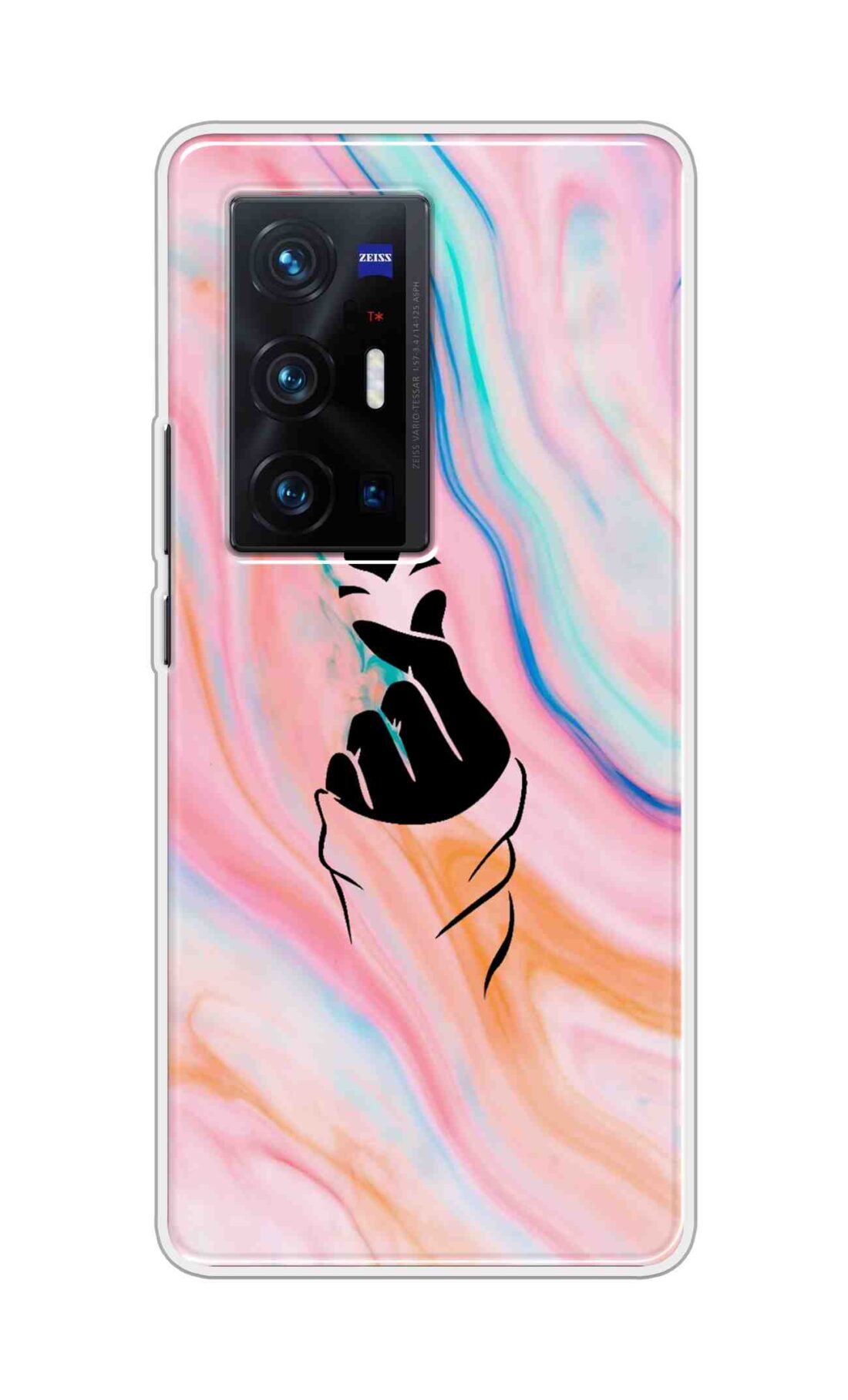 Coberta Back Cover For Vivo X70 Pro Plus Back Cover Stylish Case - Korean Heart on Pink Multicolour Design D11896