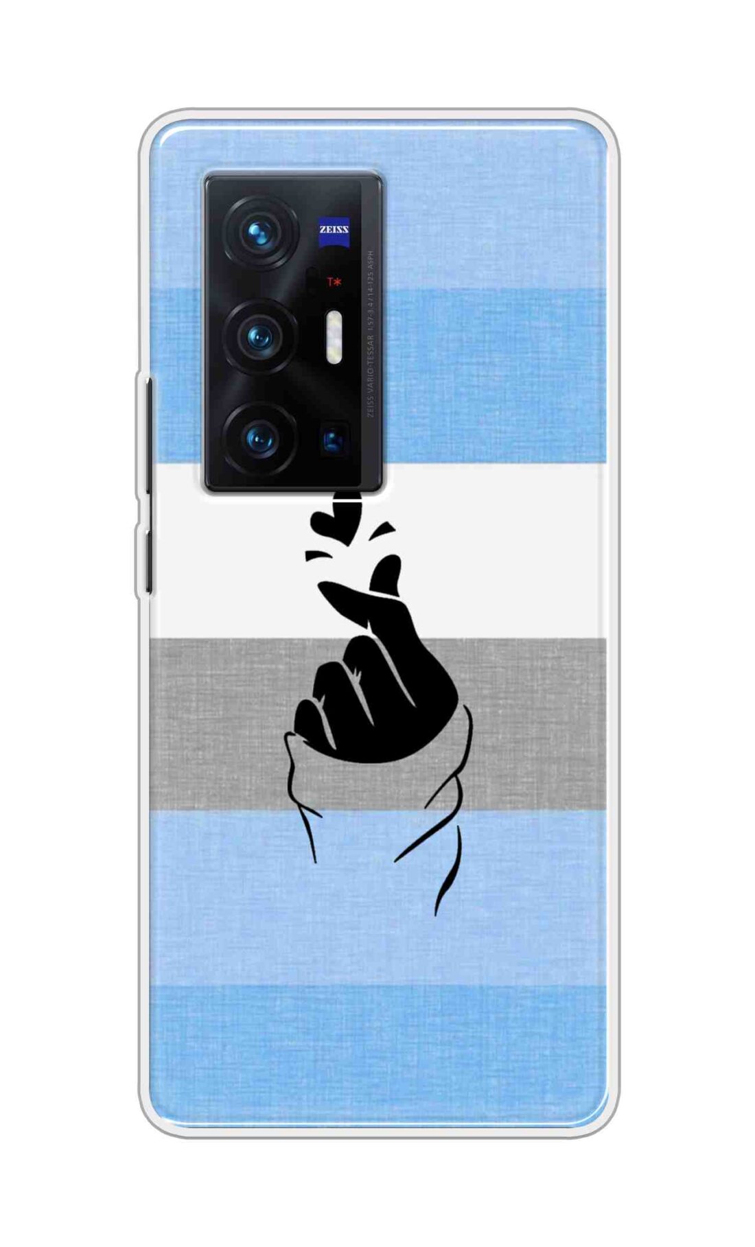 Coberta Back Cover For Vivo X70 Pro Plus Back Cover Stylish Case - Blue and Grey Korean Heart Design D14909
