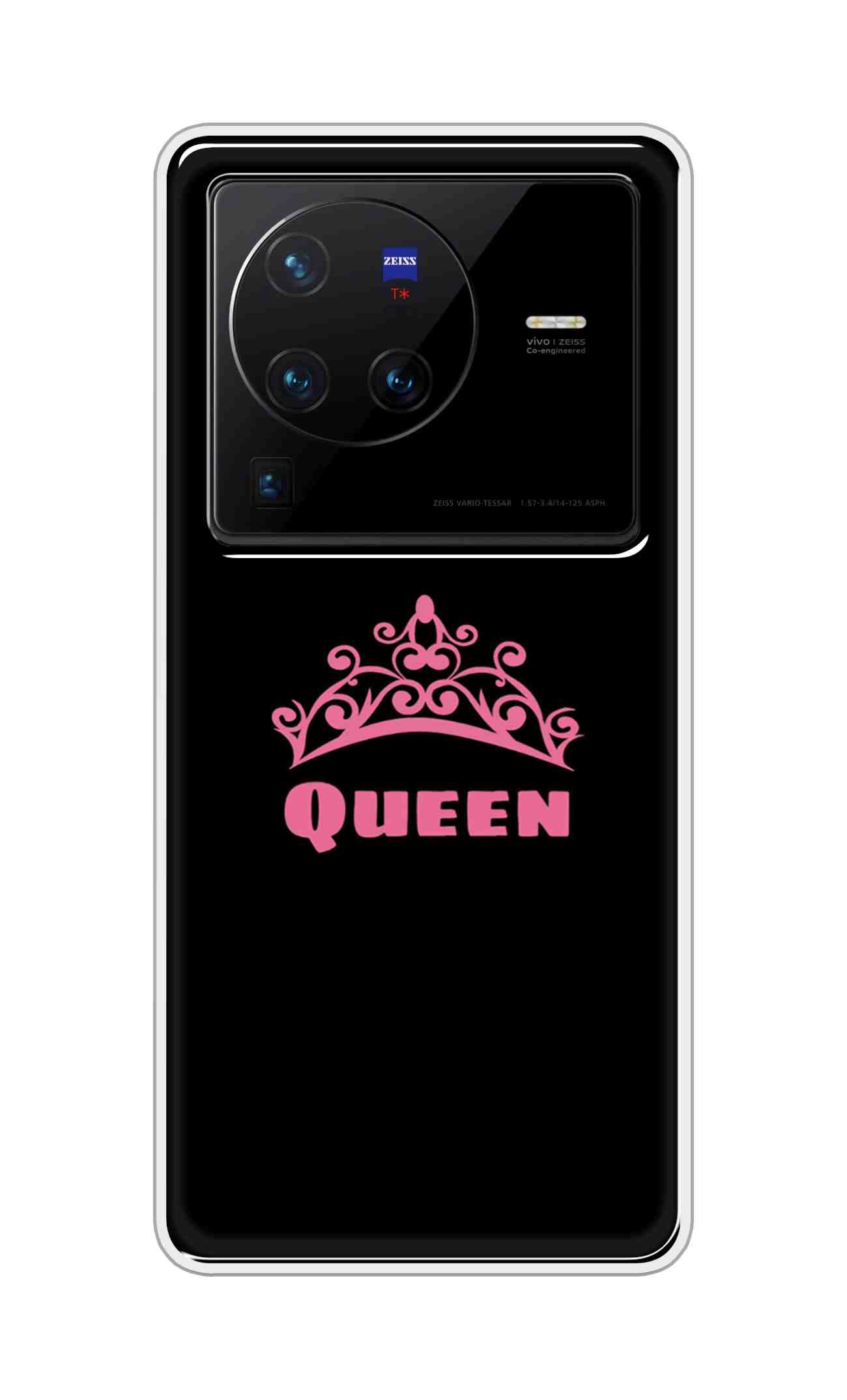 Coberta Back Cover For Vivo X80 Pro 5G Back Cover Stylish Case - Queen Texts in Black Design D11091
