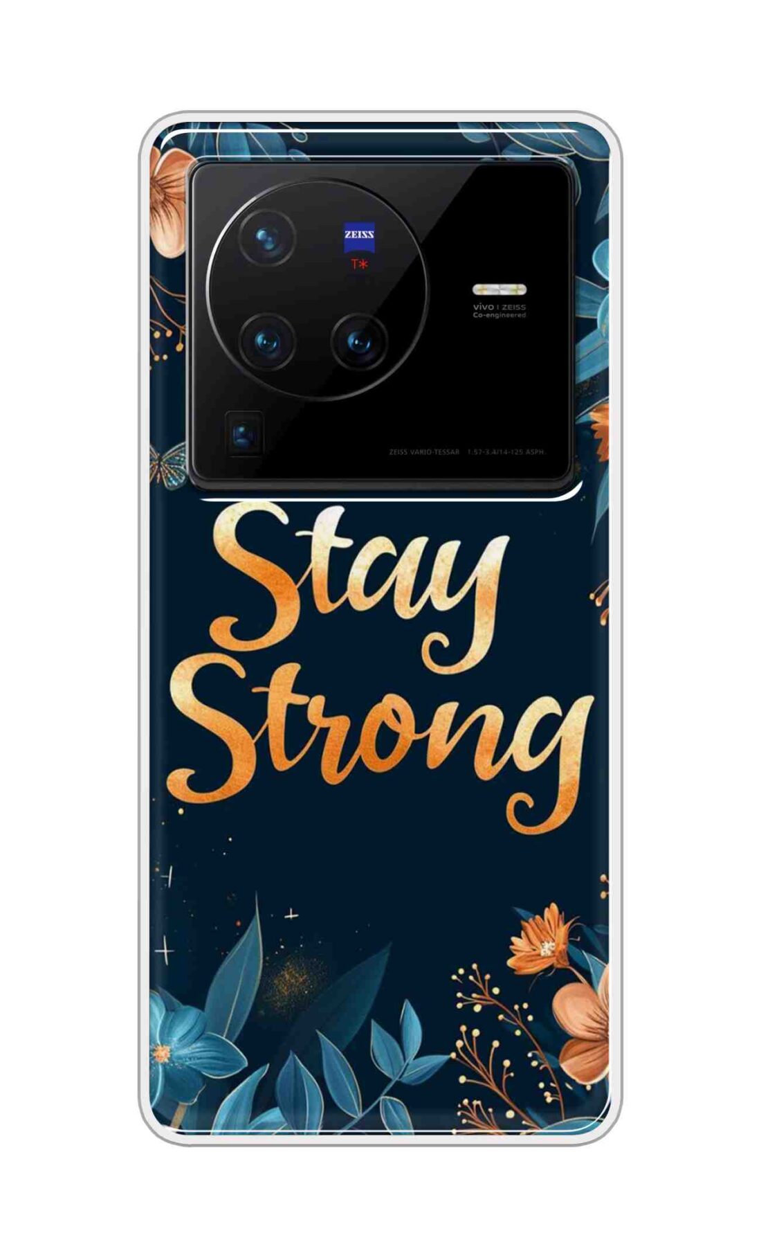 Coberta Back Cover For Vivo X80 Pro 5G Back Cover Stylish Case - Stay Strong with Flowers Design D16514