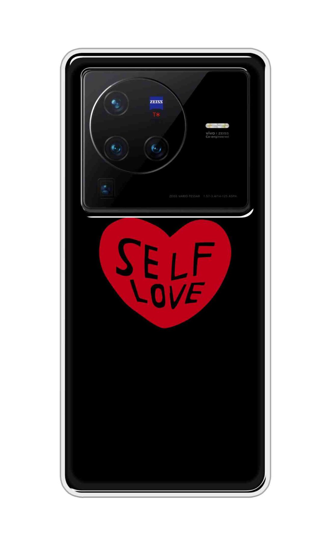 Coberta Back Cover For Vivo X80 Pro 5G Back Cover Stylish Case - Self Love Heart in Black Design D16516