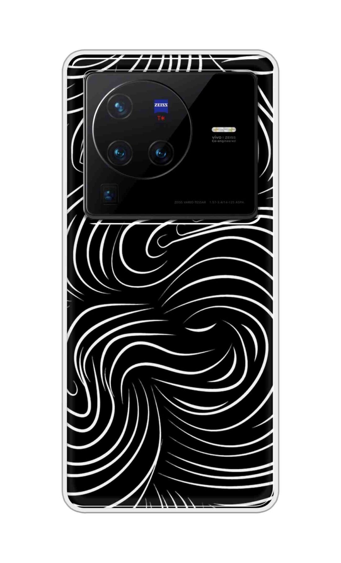 Coberta Back Cover For Vivo X80 Pro 5G Back Cover Stylish Case - White Curves Design D16552