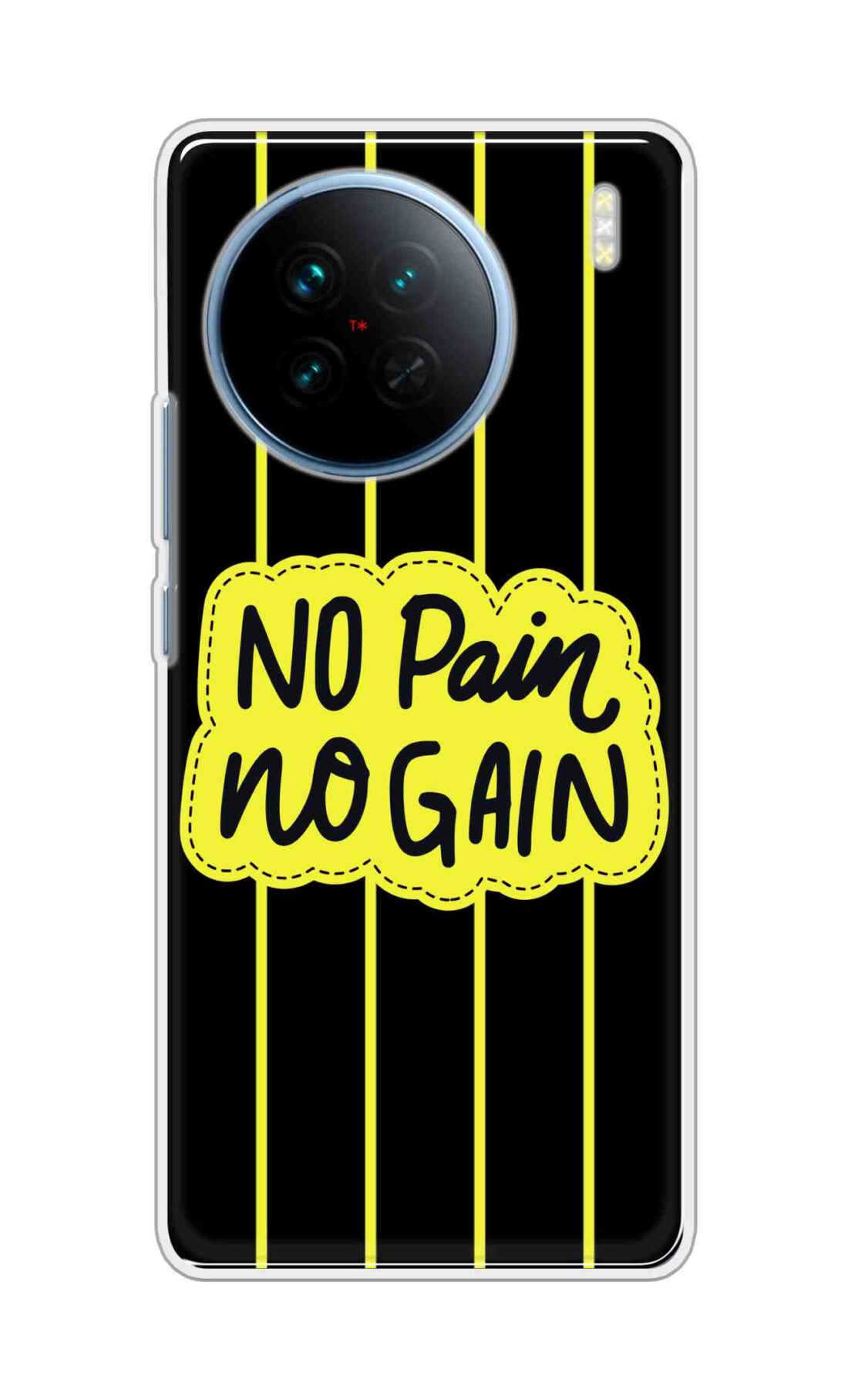 Coberta Back Cover For Vivo X90 5G Back Cover Stylish Case - No Pain No Gain in Yellow Design D16508