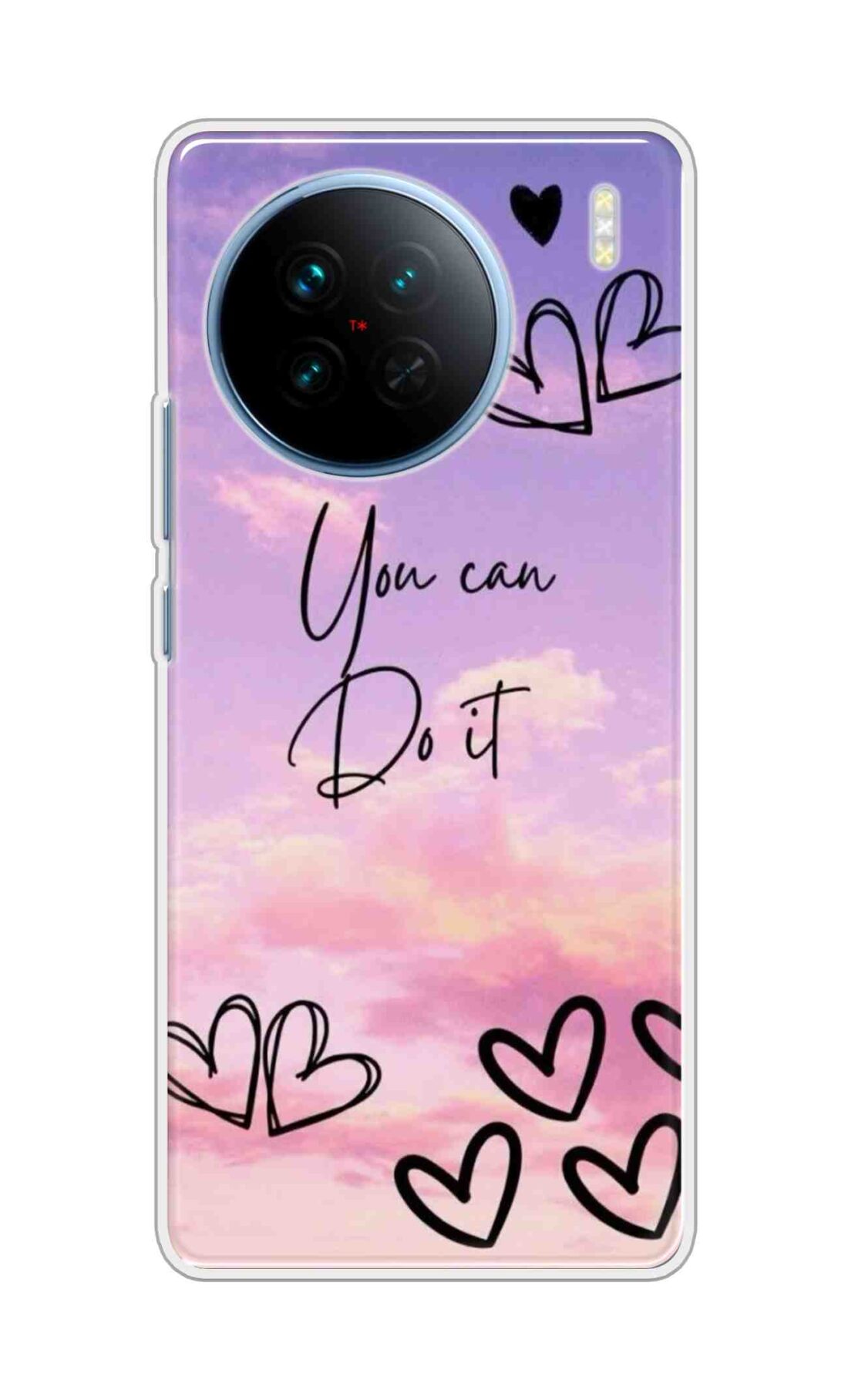 Coberta Back Cover For Vivo X90 5G Back Cover Stylish Case - You Can Do It and Hearts Design D16539