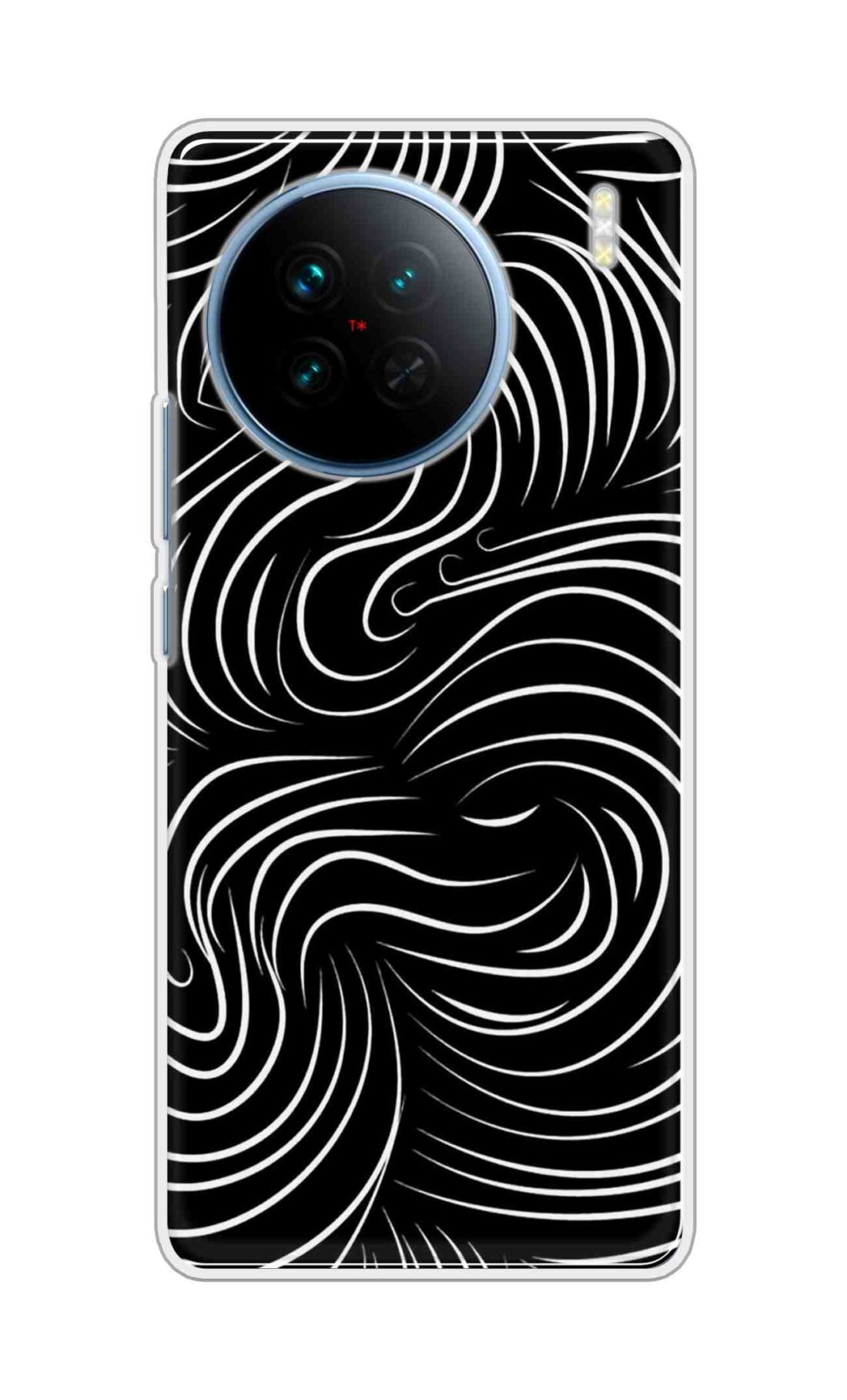 Coberta Back Cover For Vivo X90 5G Back Cover Stylish Case - White Curves Design D16552