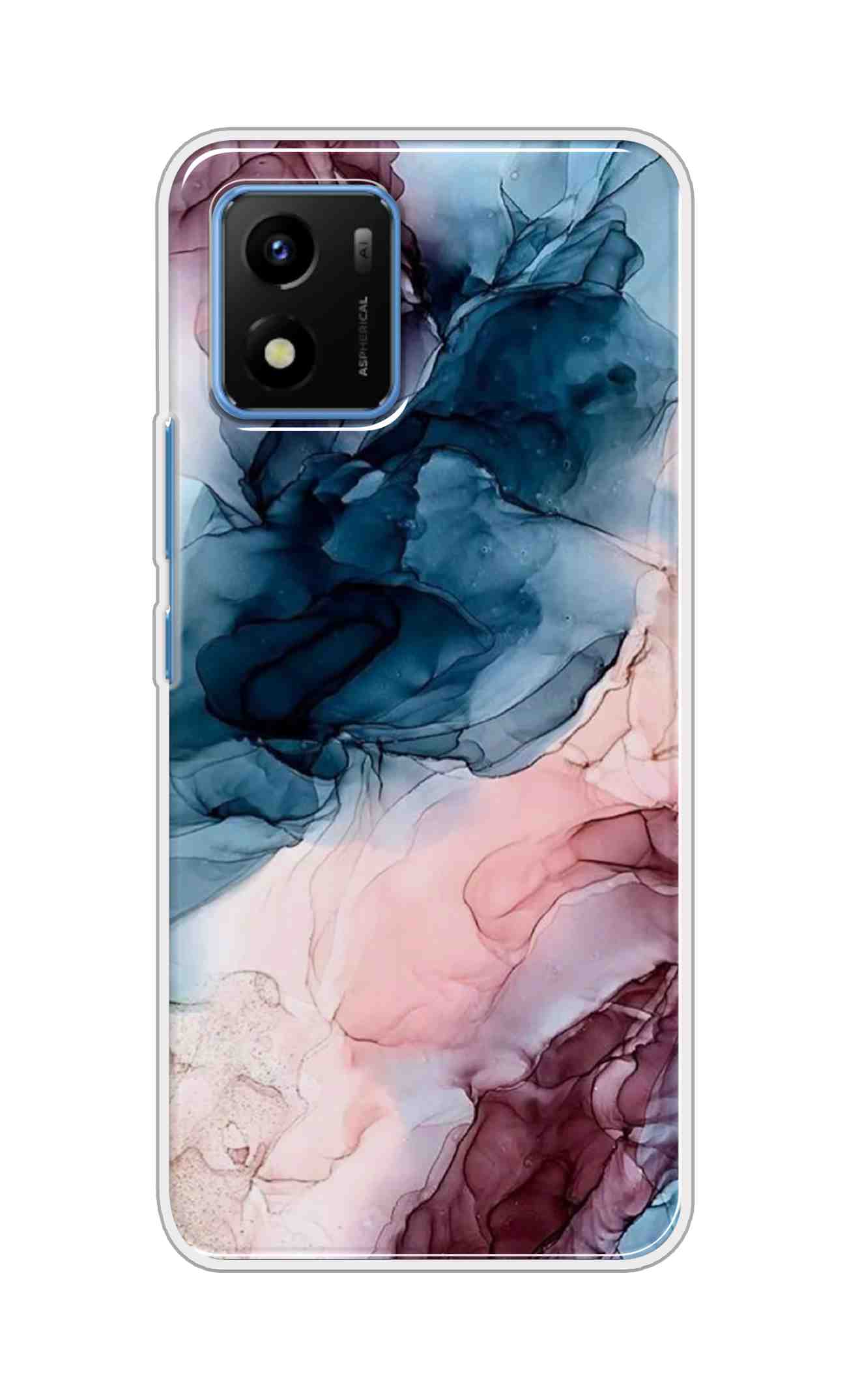 Coberta Back Cover For Vivo Y01 Back Cover Stylish Case - Colourful Marble Design D12694