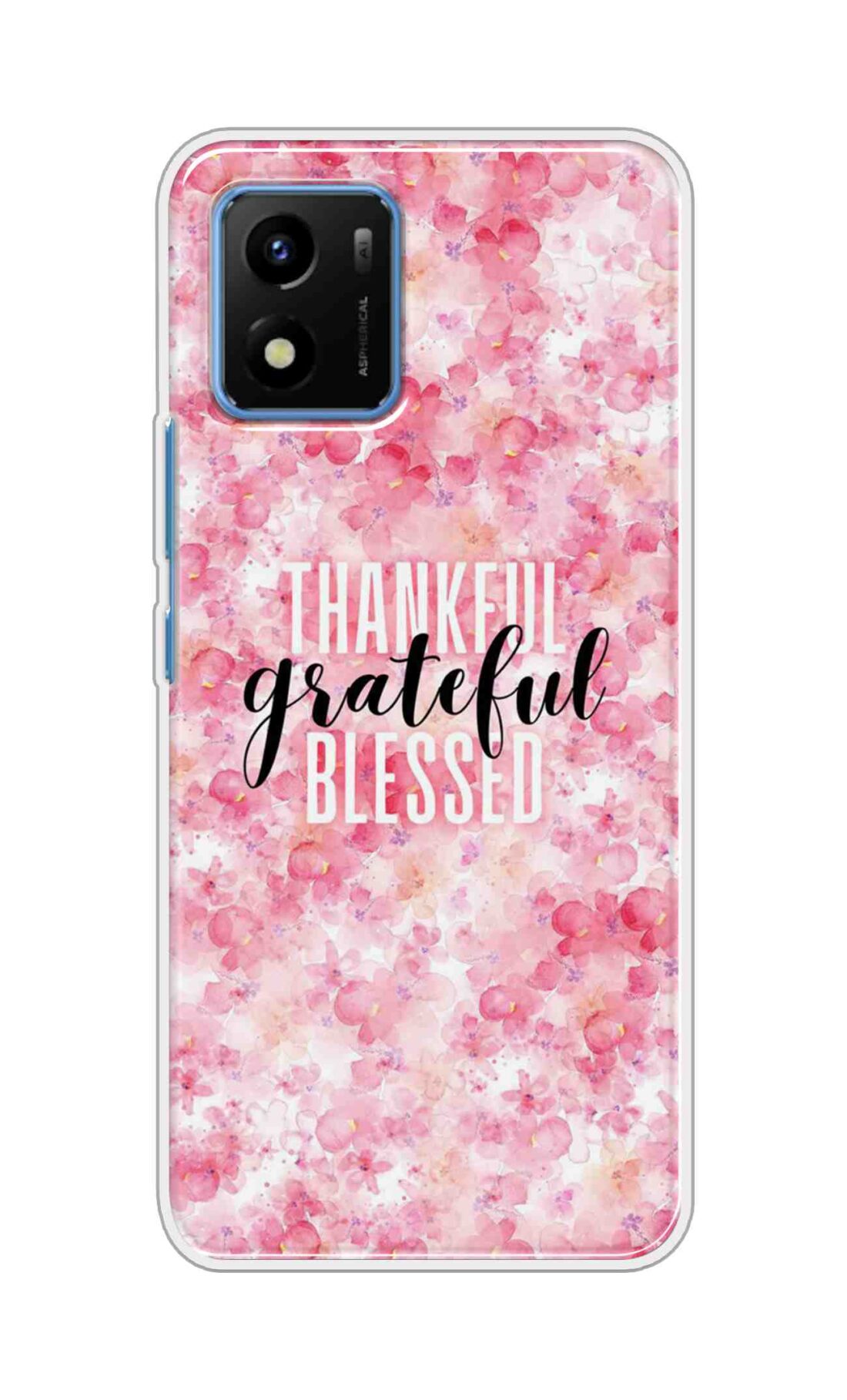 Coberta Back Cover For Vivo Y01 Back Cover Stylish Case - Thankful Grateful Blessed Text Design D16225
