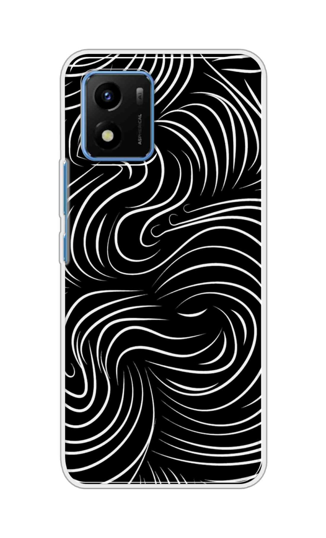 Coberta Back Cover For Vivo Y01 Back Cover Stylish Case - White Curves Design D16552